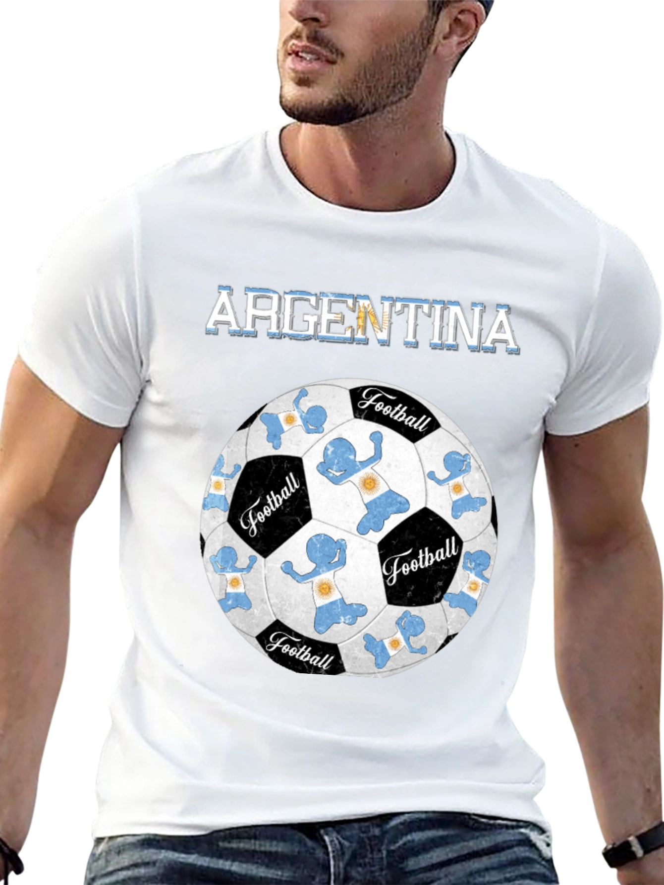 Argentina Football T-Shirt Soccer Ball Design