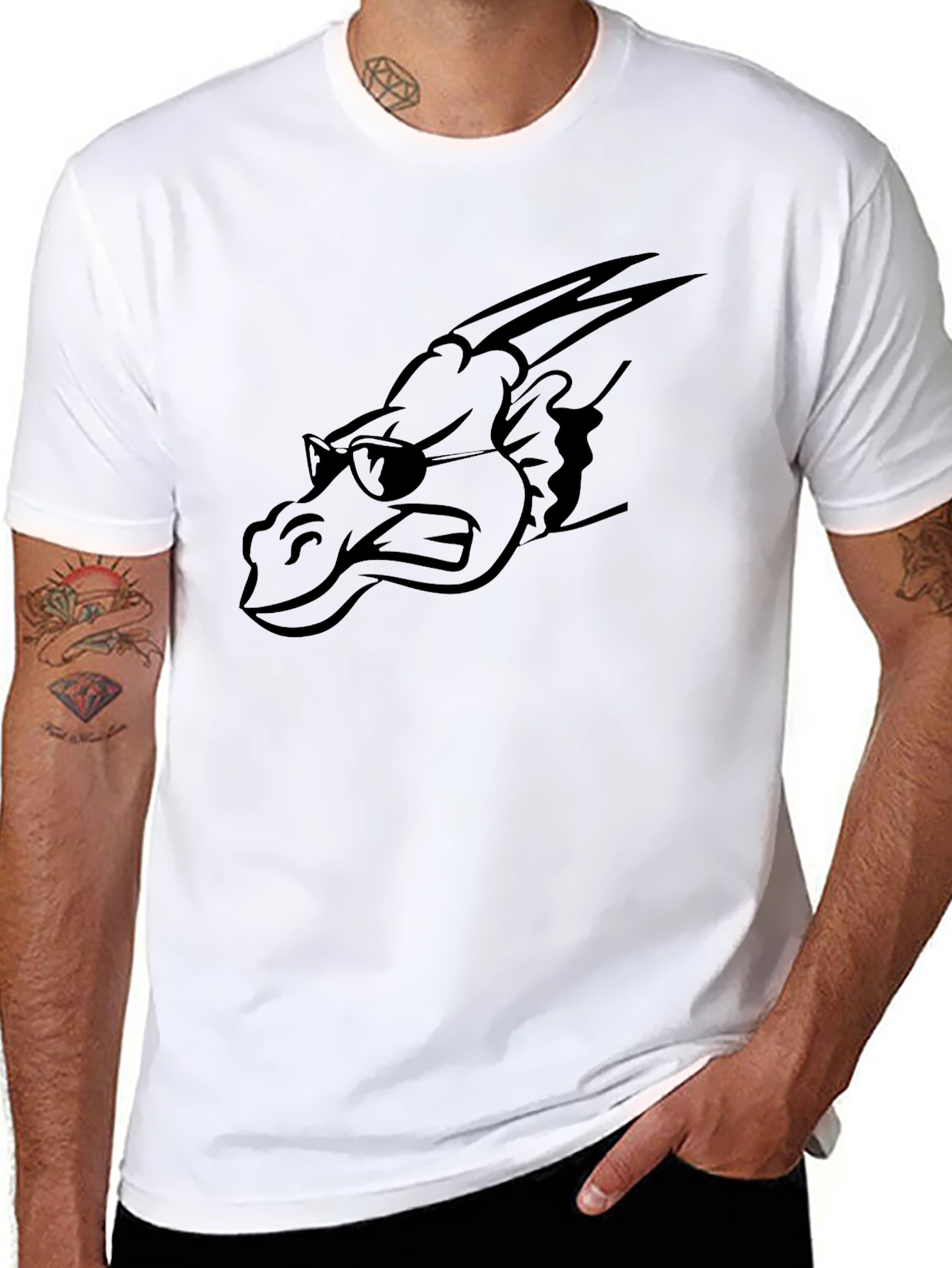 Cool Dragon Graphic Tee - Mens Black T-Shirt