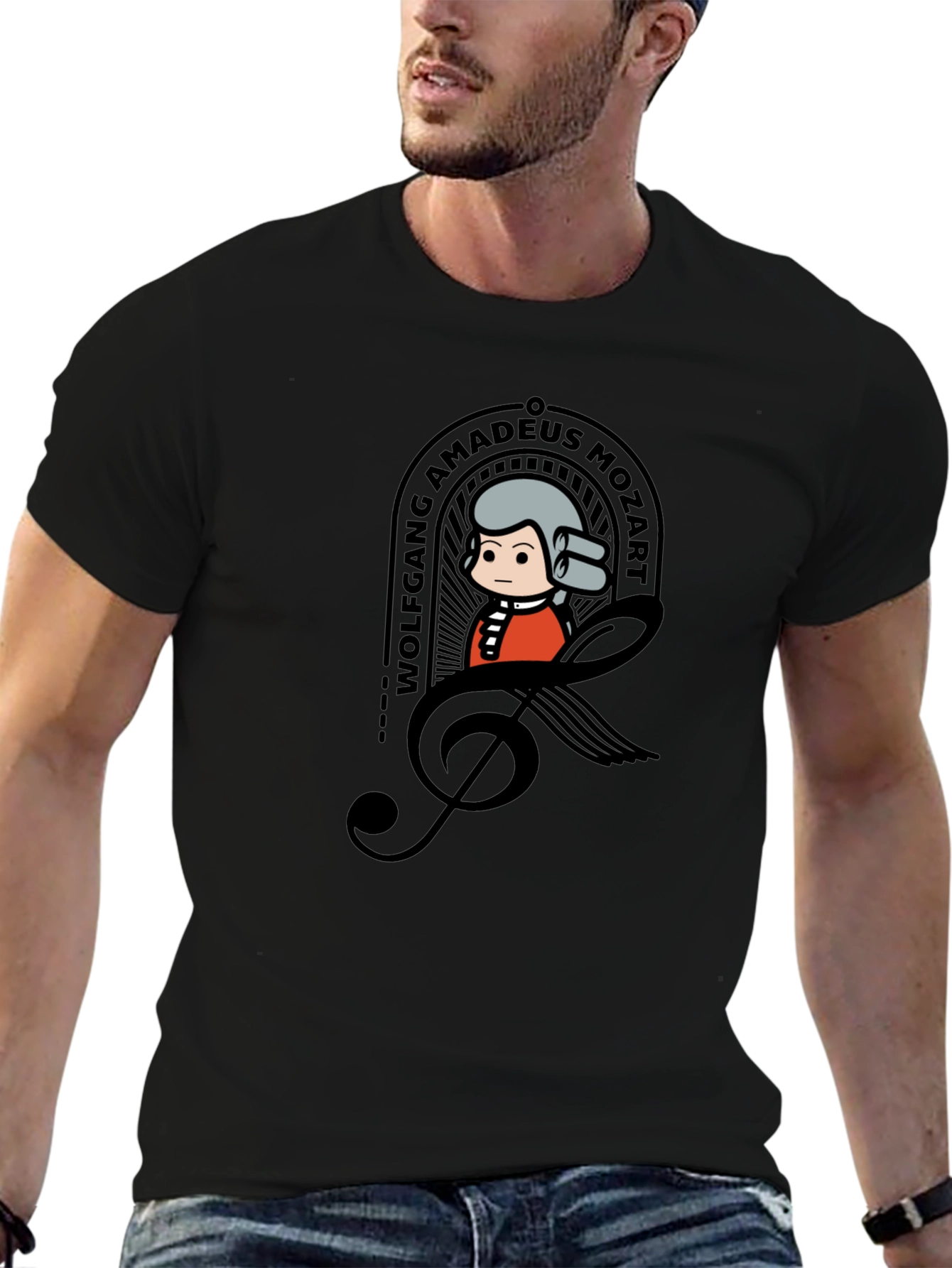 Wolfgang Amadeus Mozart Cartoon T-Shirt