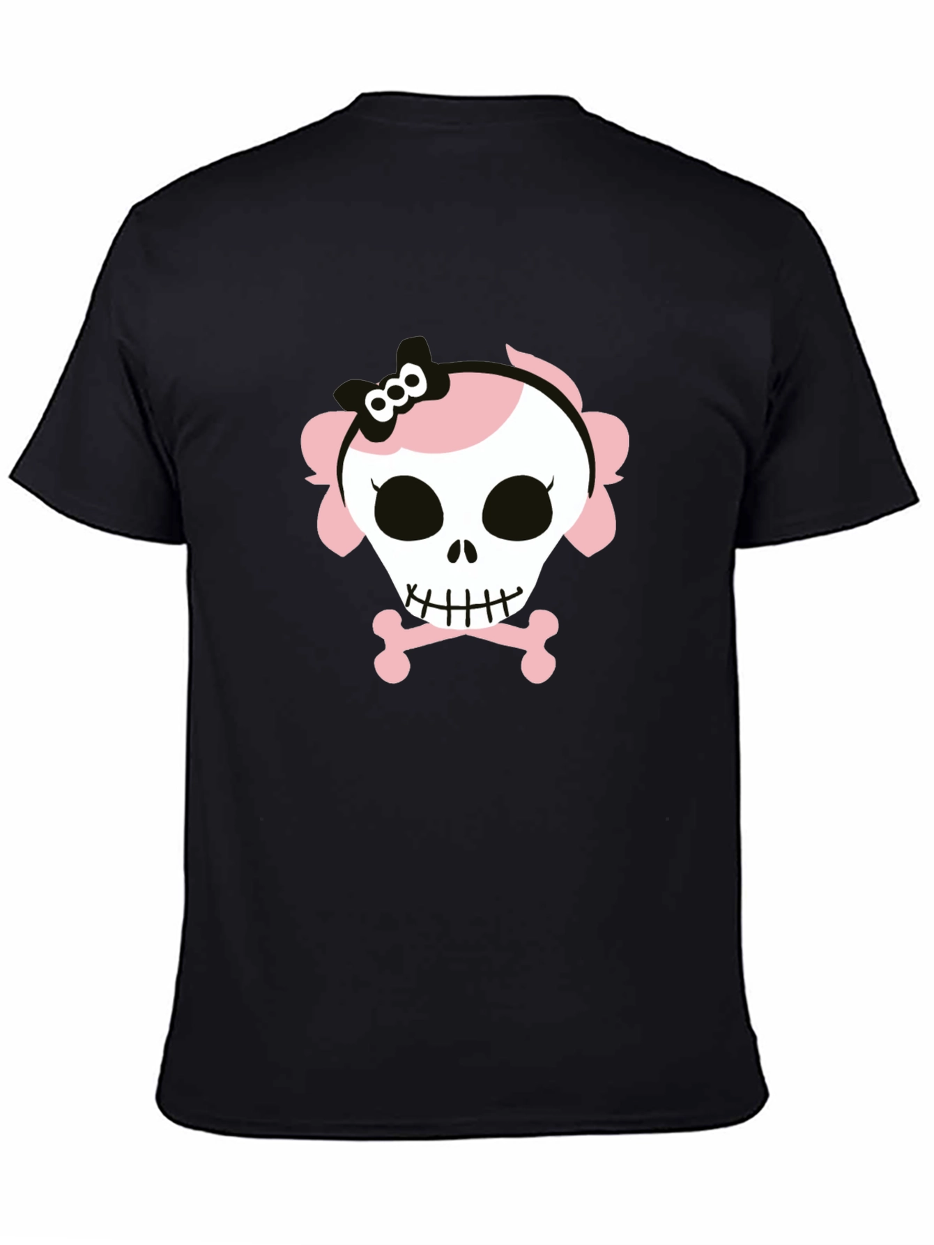 Skull and Crossbones Graphic Tee - Black