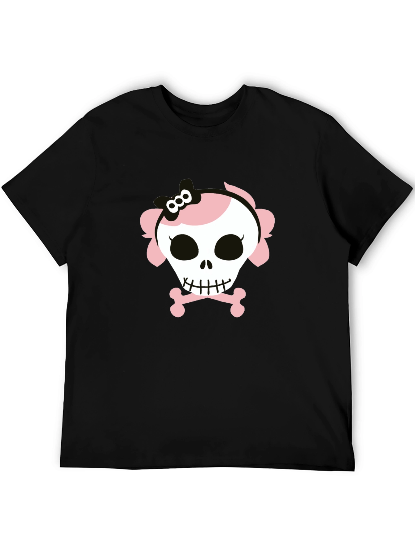 Skull and Crossbones Graphic Tee - Black