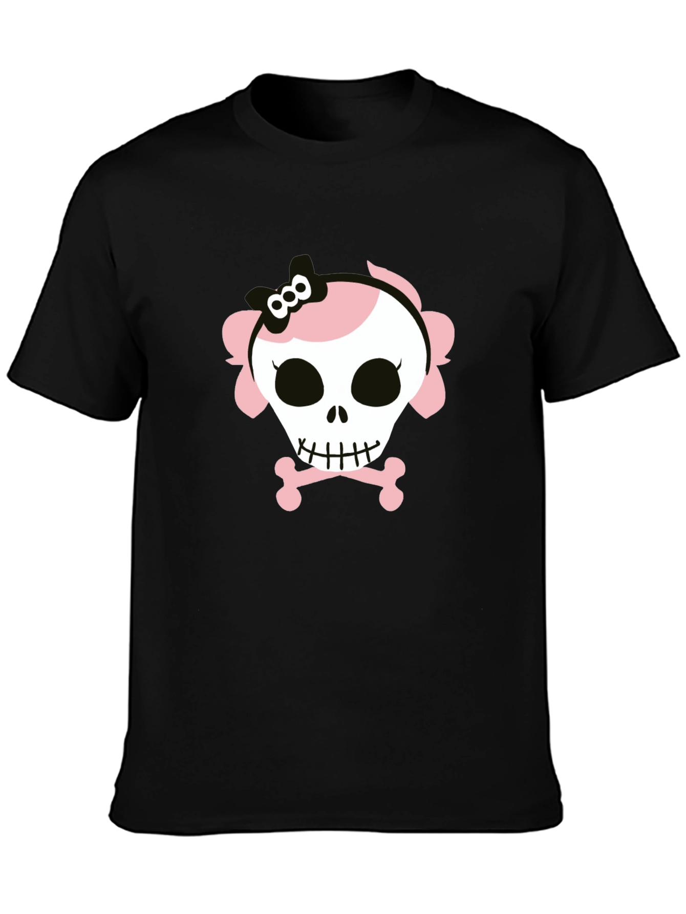 Skull and Crossbones Graphic Tee - Black