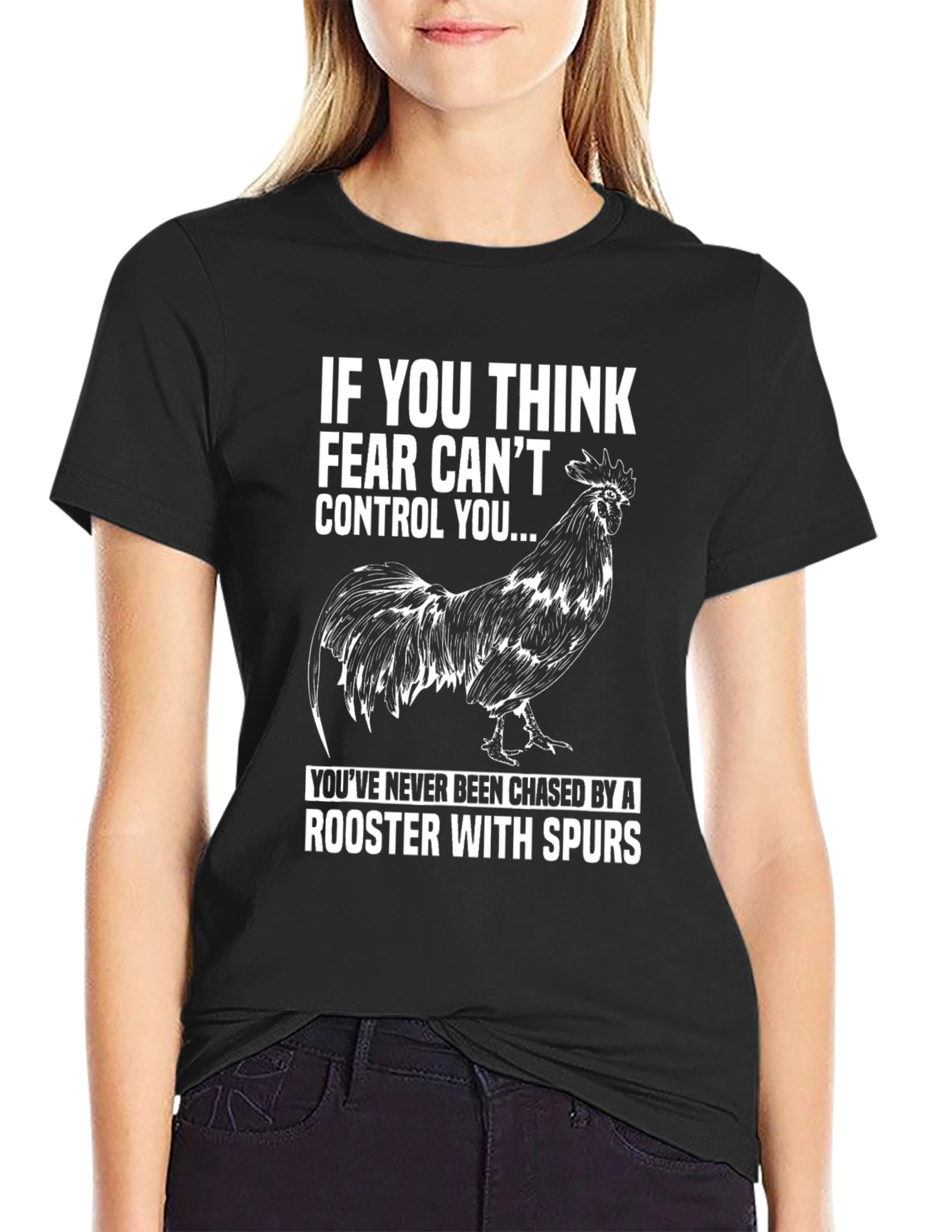 Fear Cant Control You Rooster Graphic Tee