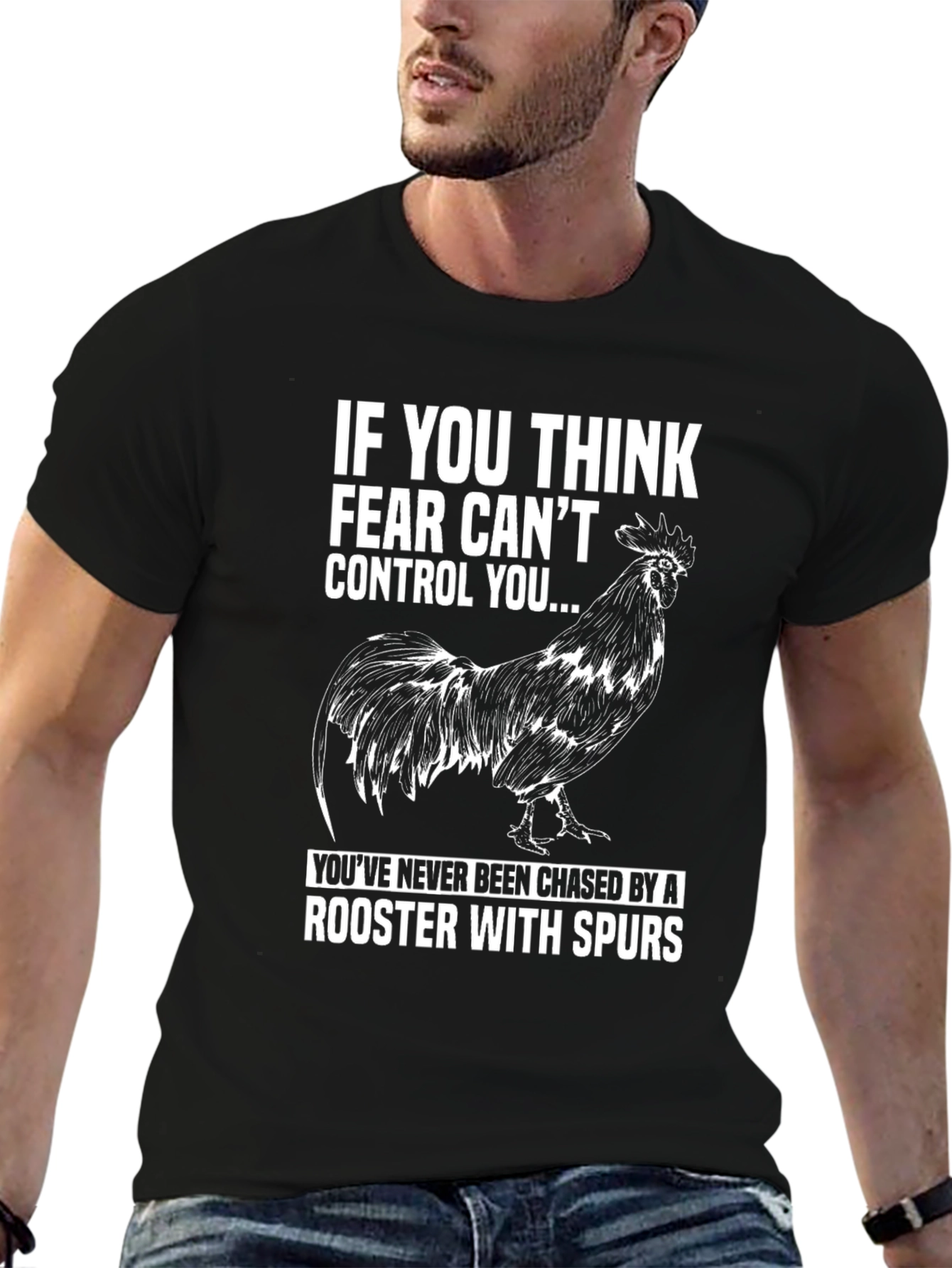 Fear Cant Control You Rooster Graphic Tee
