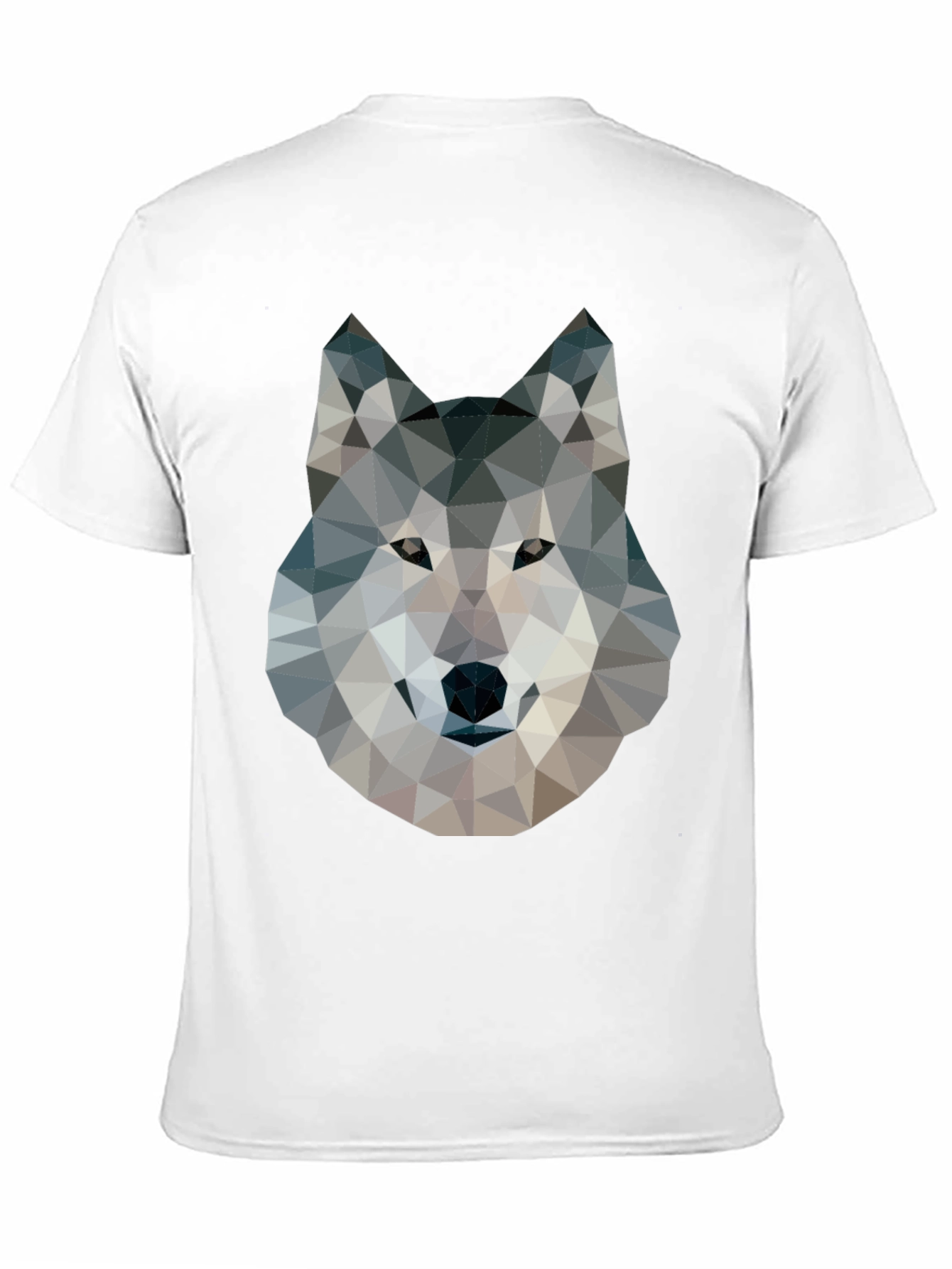 Geometric Wolf Graphic Tee - Modern Animal Print T-Shirt