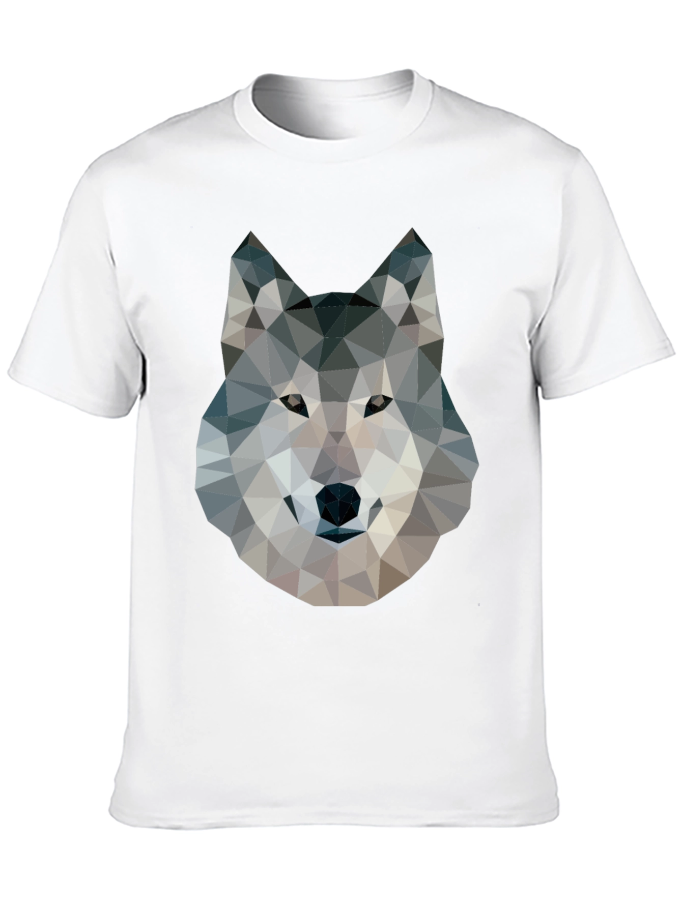 Geometric Wolf Graphic Tee - Modern Animal Print T-Shirt