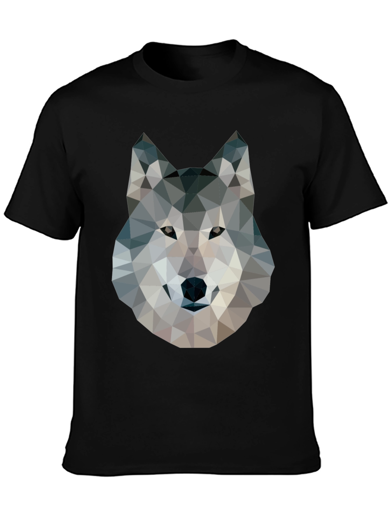 Geometric Wolf Graphic Tee - Modern Animal Print T-Shirt
