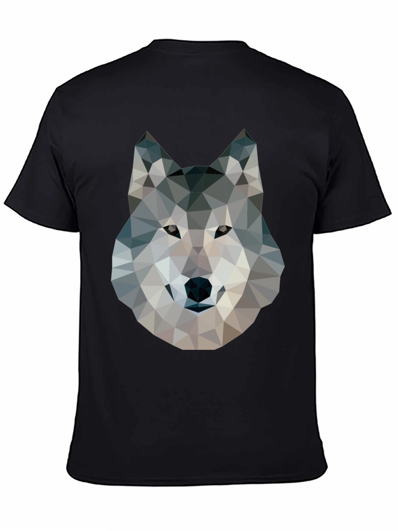 Geometric Wolf Graphic Tee - Modern Animal Print T-Shirt