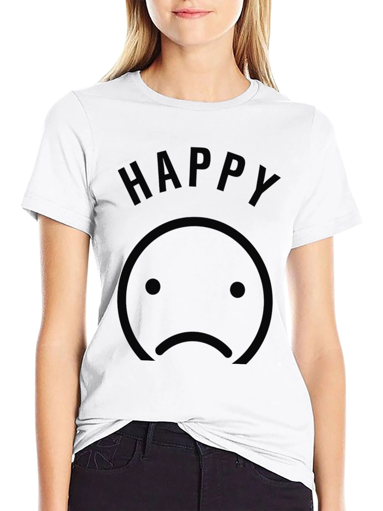 Happy Sad Face Graphic T-Shirt - Unisex Casual Tee
