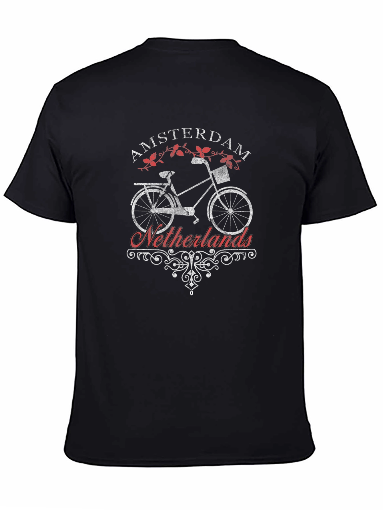 Amsterdam Netherlands Bike T-Shirt - Black