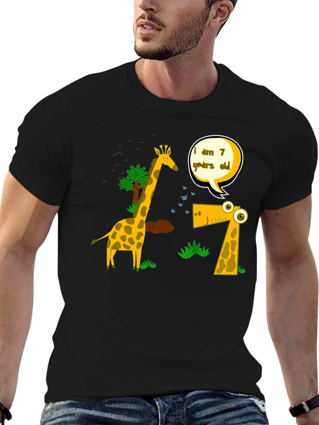 Fun I am 7 Giraffe Graphic Tee