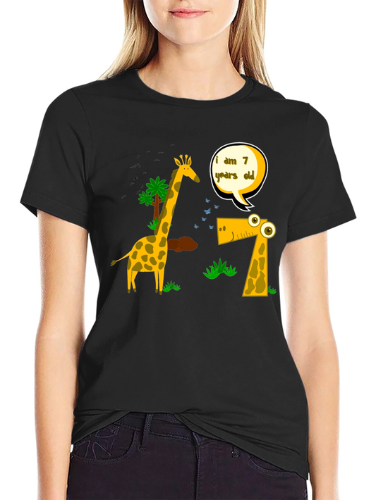 Fun I am 7 Giraffe Graphic Tee