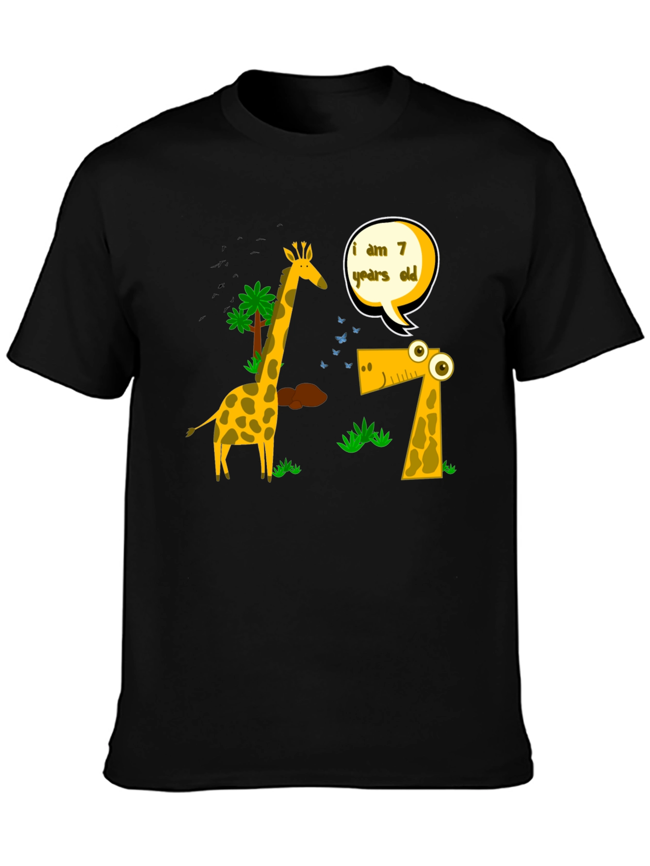 Fun I am 7 Giraffe Graphic Tee
