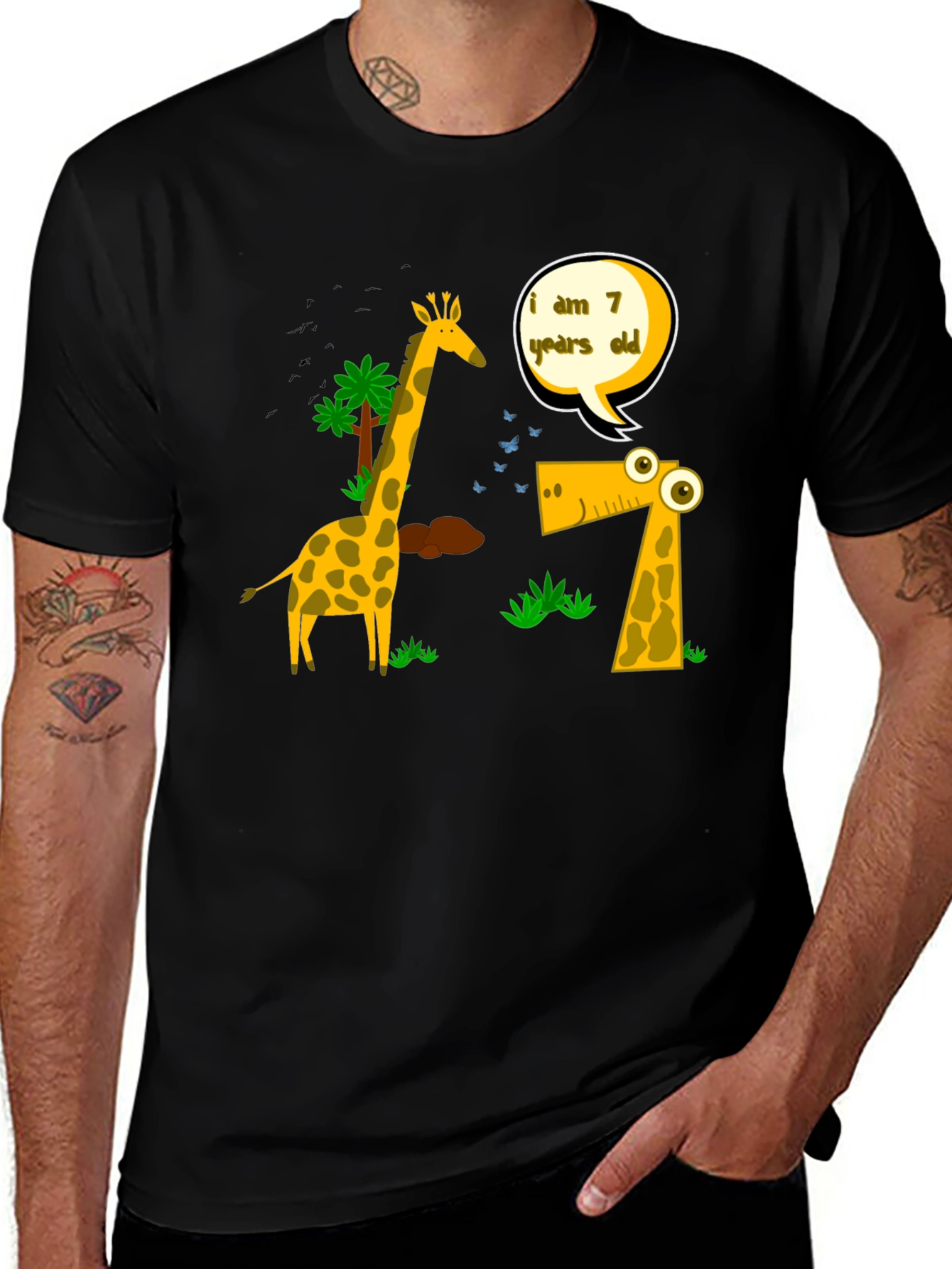 Fun I am 7 Giraffe Graphic Tee
