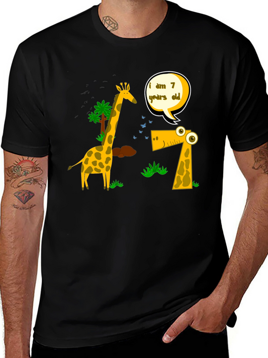 Fun I am 7 Giraffe Graphic Tee