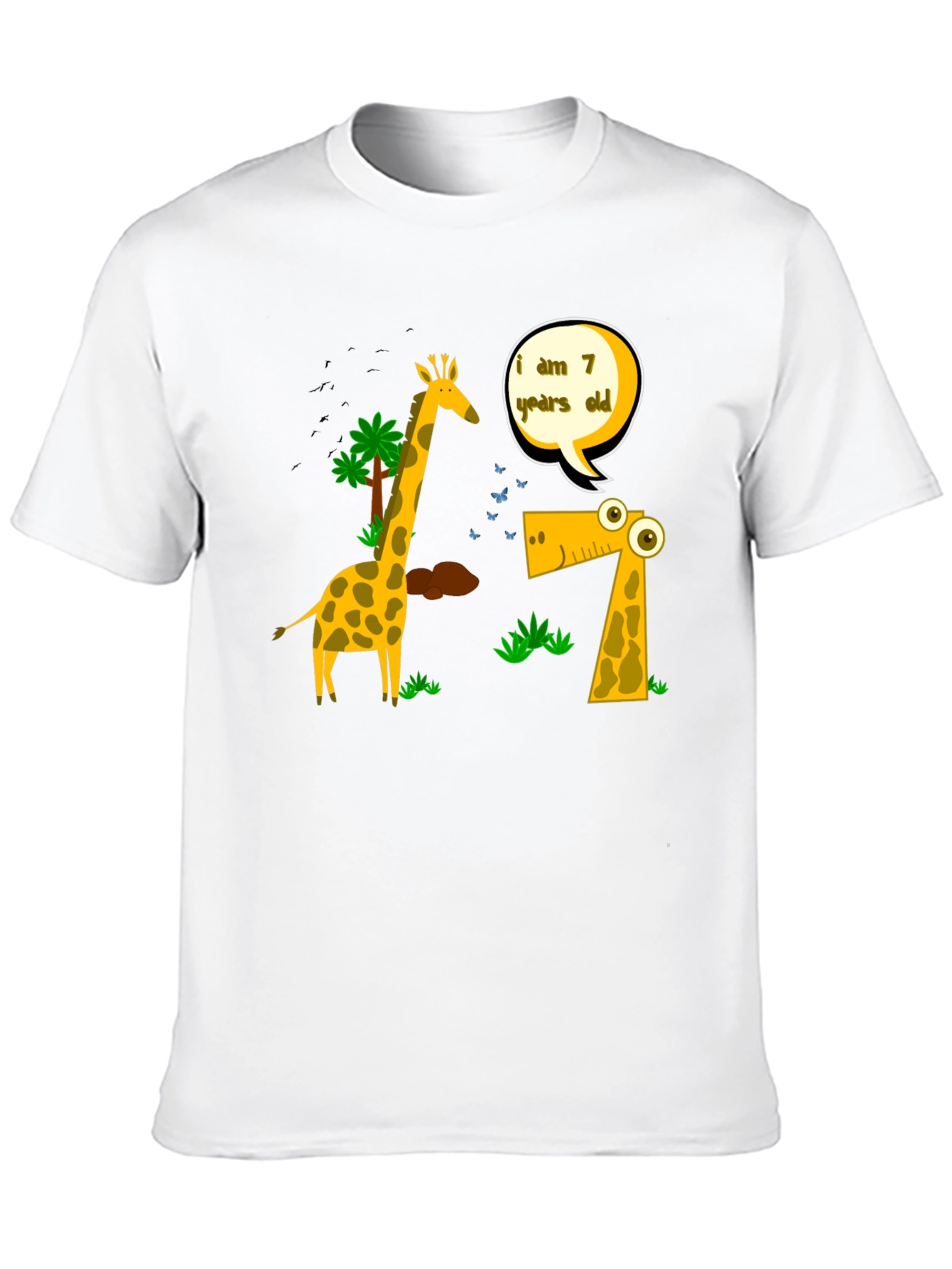 Fun I am 7 Giraffe Graphic Tee