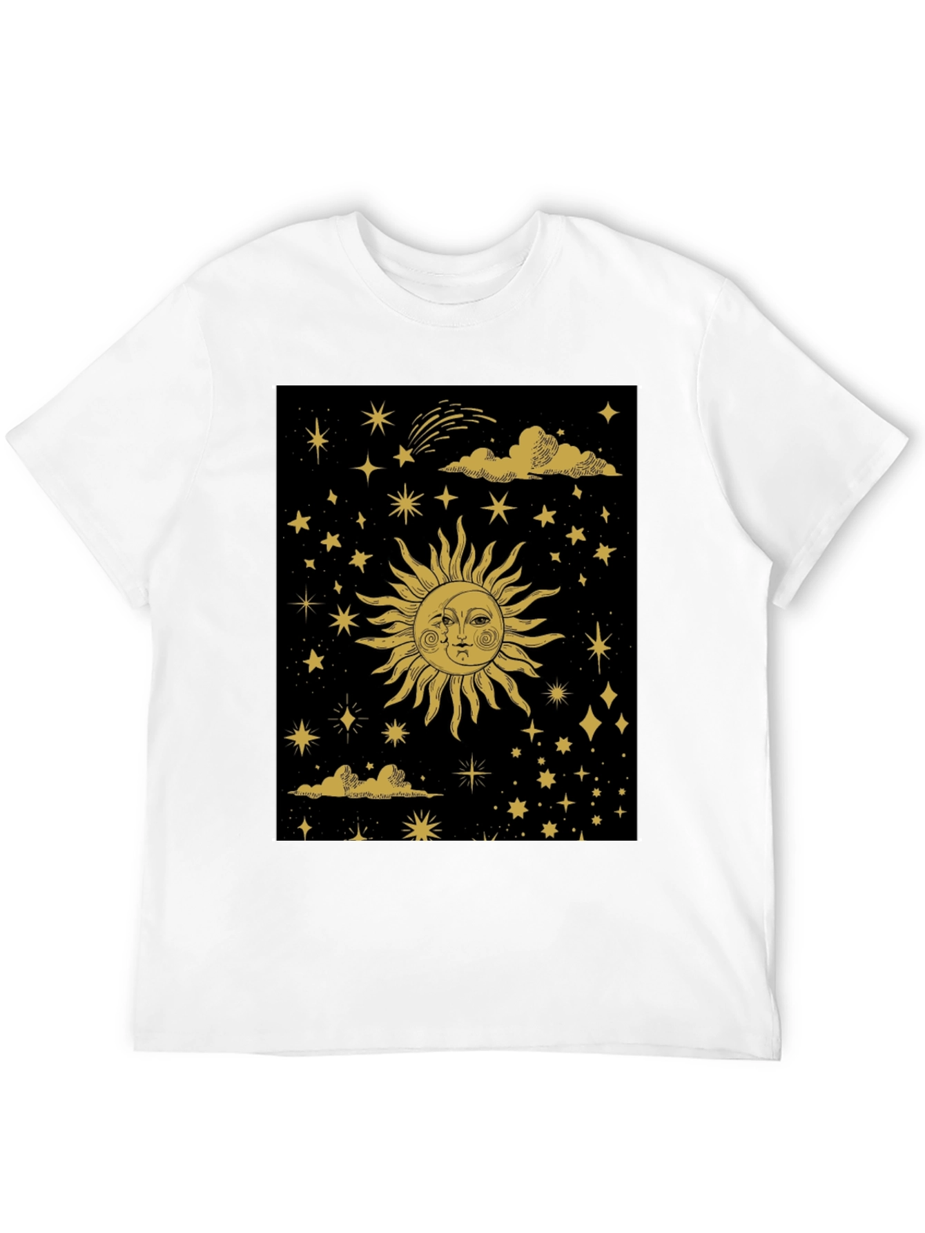 Celestial Sun & Moon Graphic Tee - Black