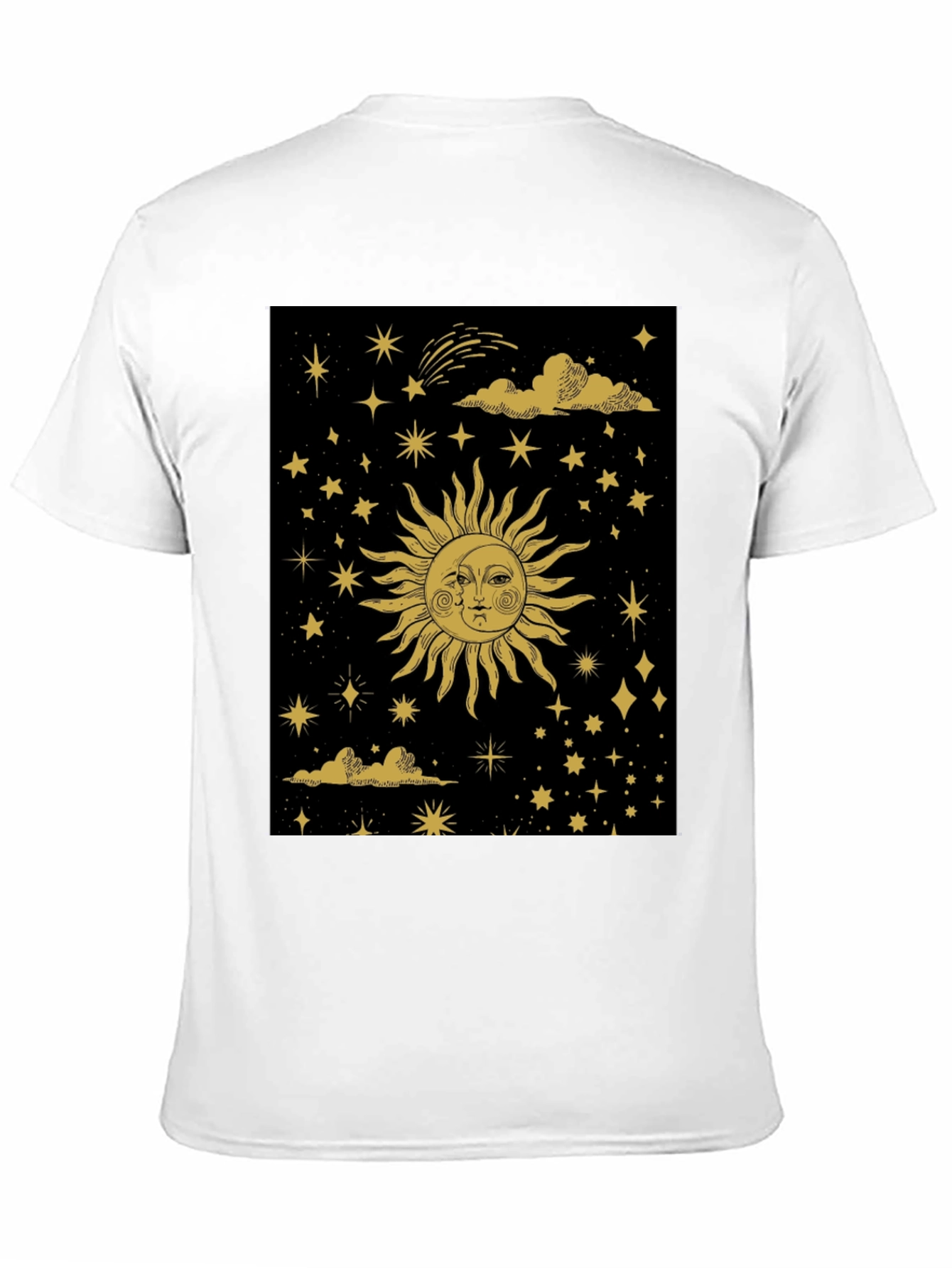 Celestial Sun & Moon Graphic Tee - Black