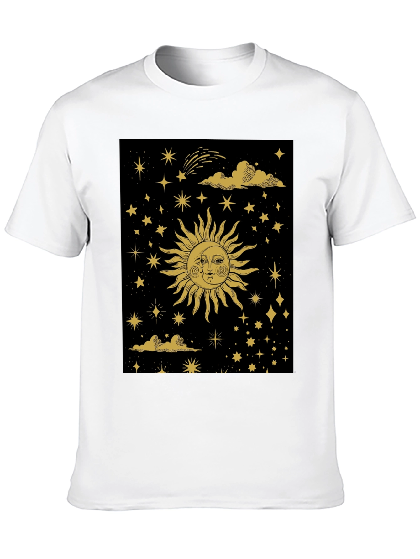 Celestial Sun & Moon Graphic Tee - Black