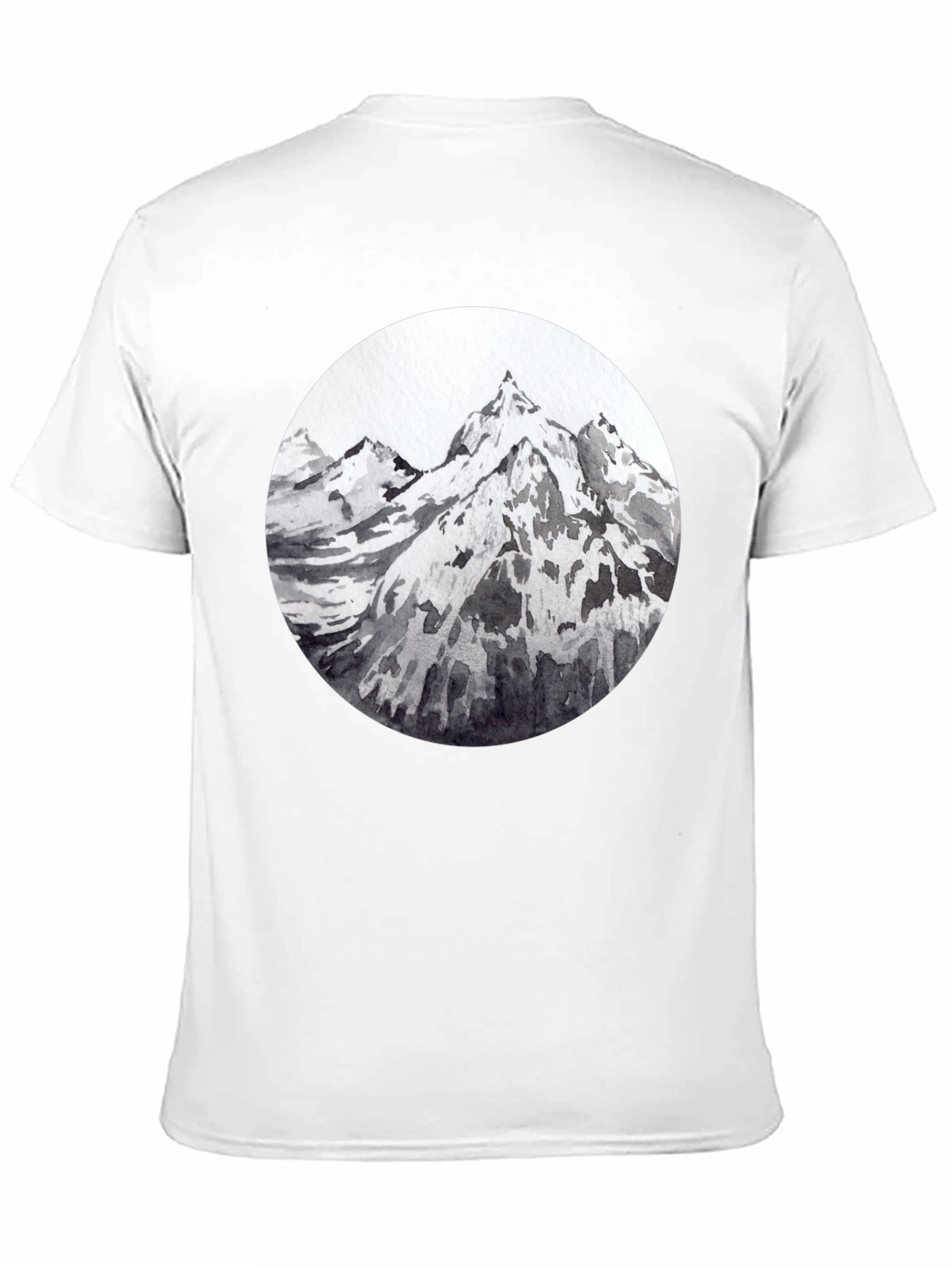 Mountain Peaks Graphic Tee - Black Cotton T-Shirt