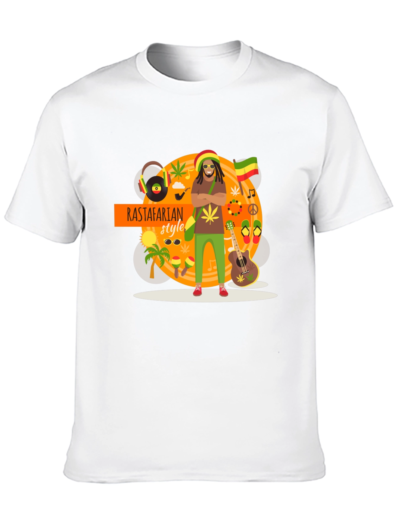 Rastafarian Style Graphic T-Shirt