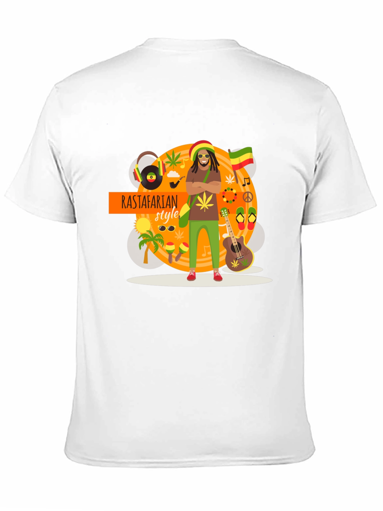 Rastafarian Style Graphic T-Shirt