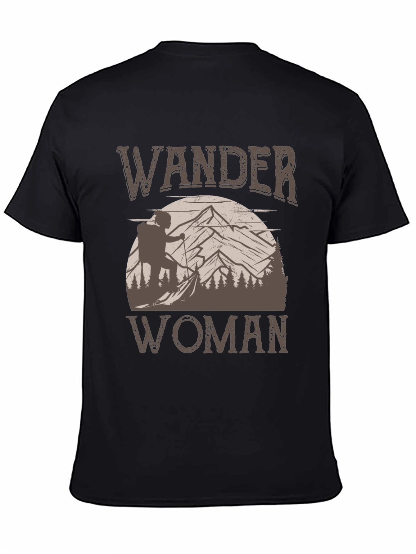 Wander Woman Black Graphic T-Shirt - Outdoor Adventure