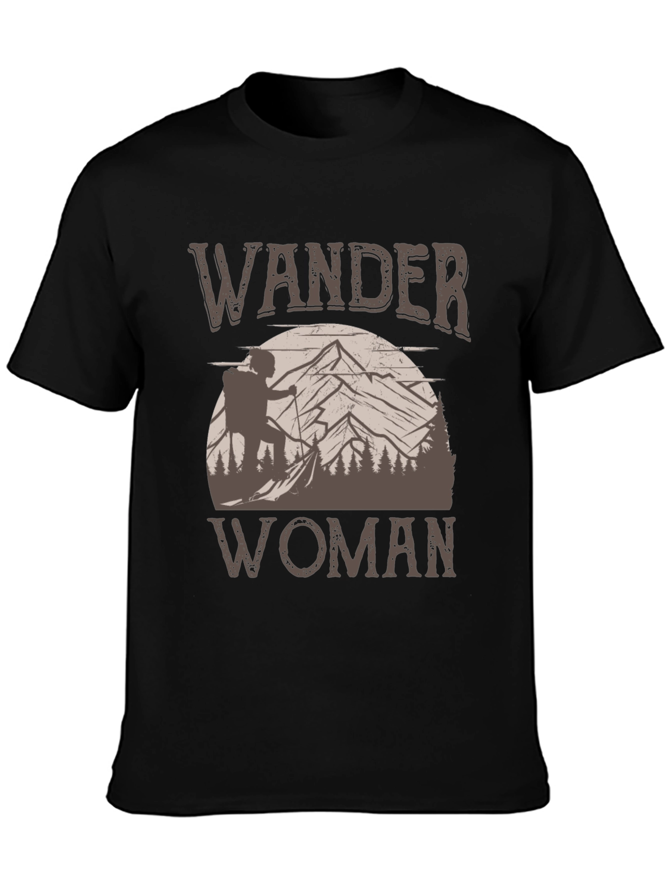 Wander Woman Black Graphic T-Shirt - Outdoor Adventure