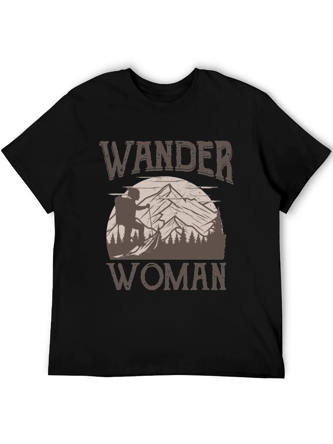 Wander Woman Black Graphic T-Shirt - Outdoor Adventure