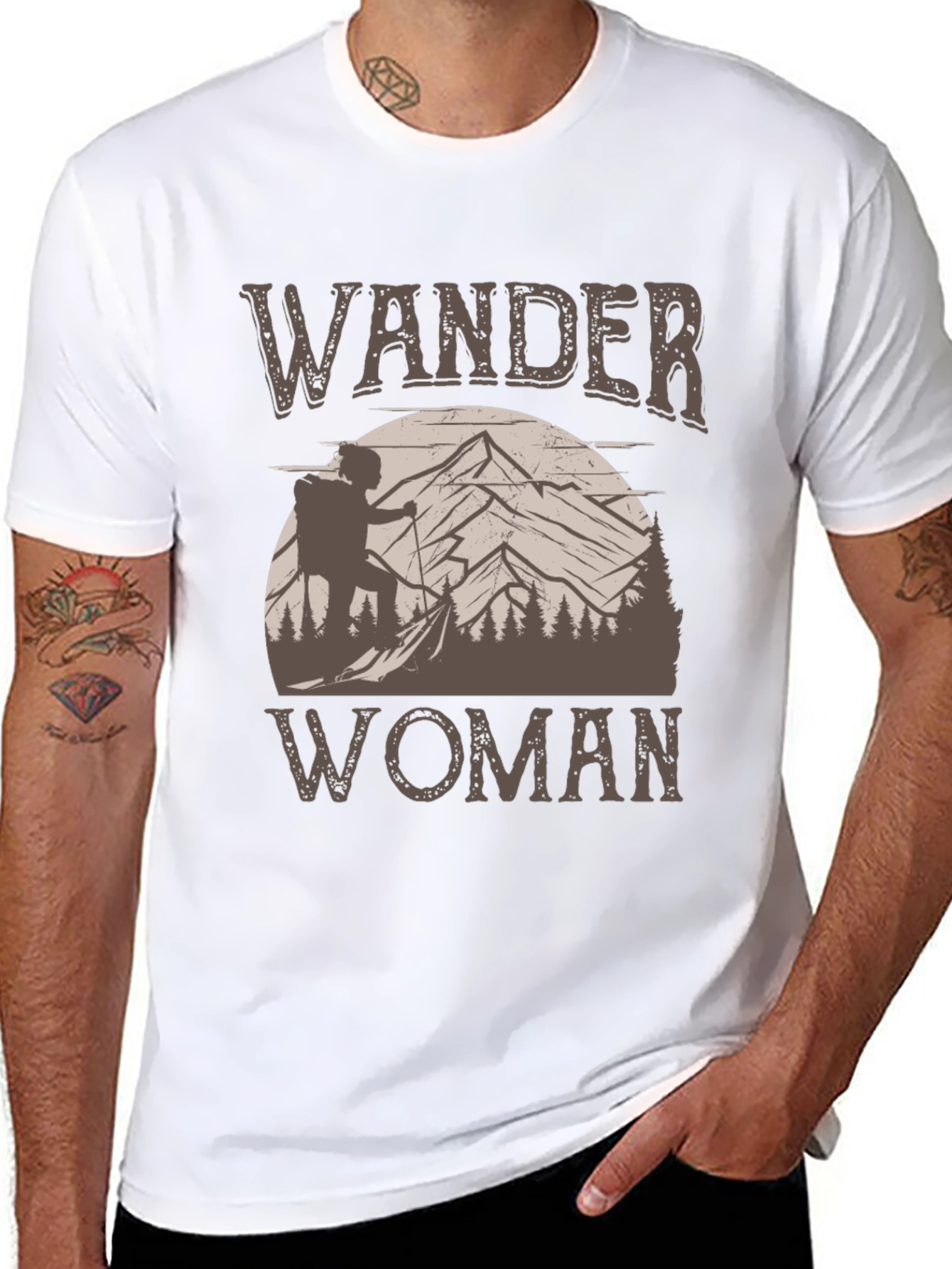 Wander Woman Black Graphic T-Shirt - Outdoor Adventure