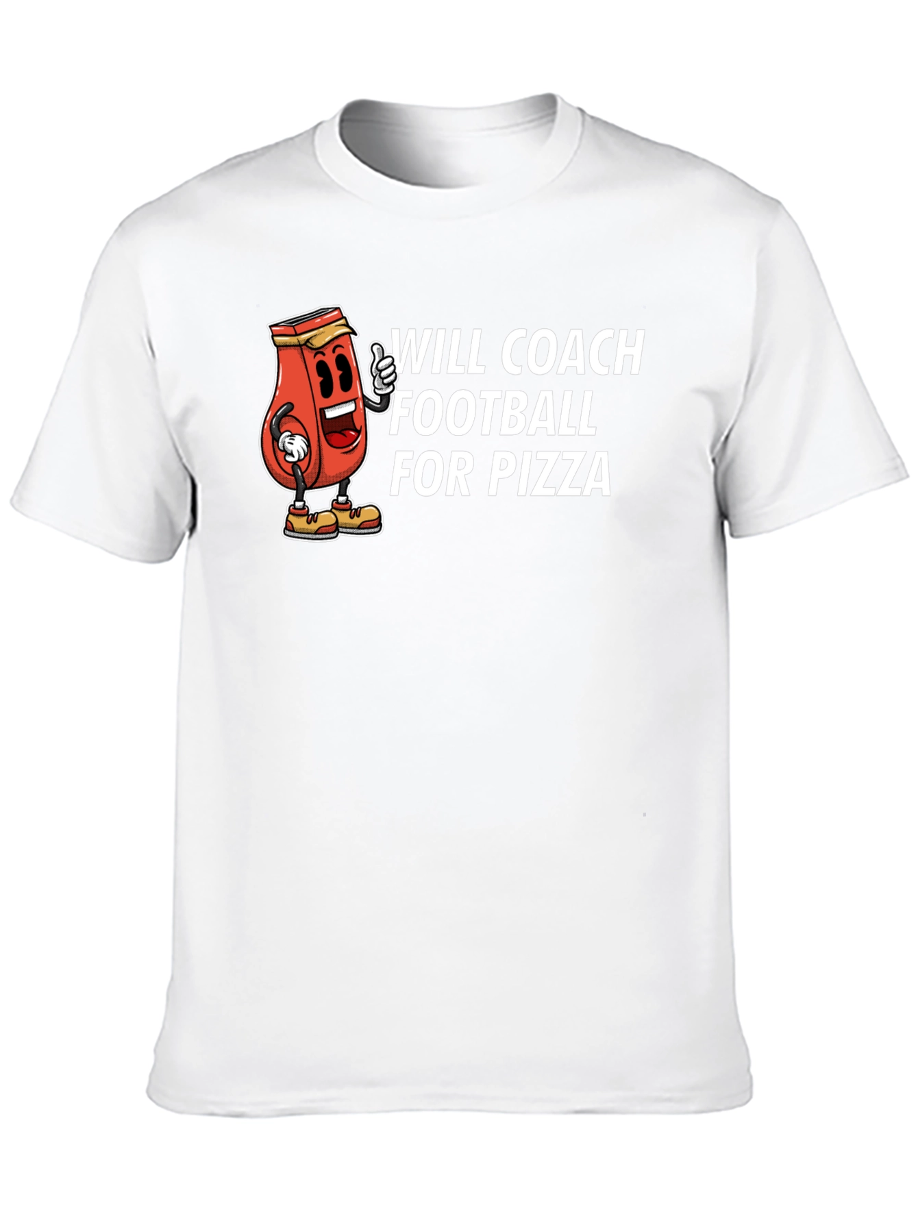 Will Coach Football for Pizza Black T-Shirt