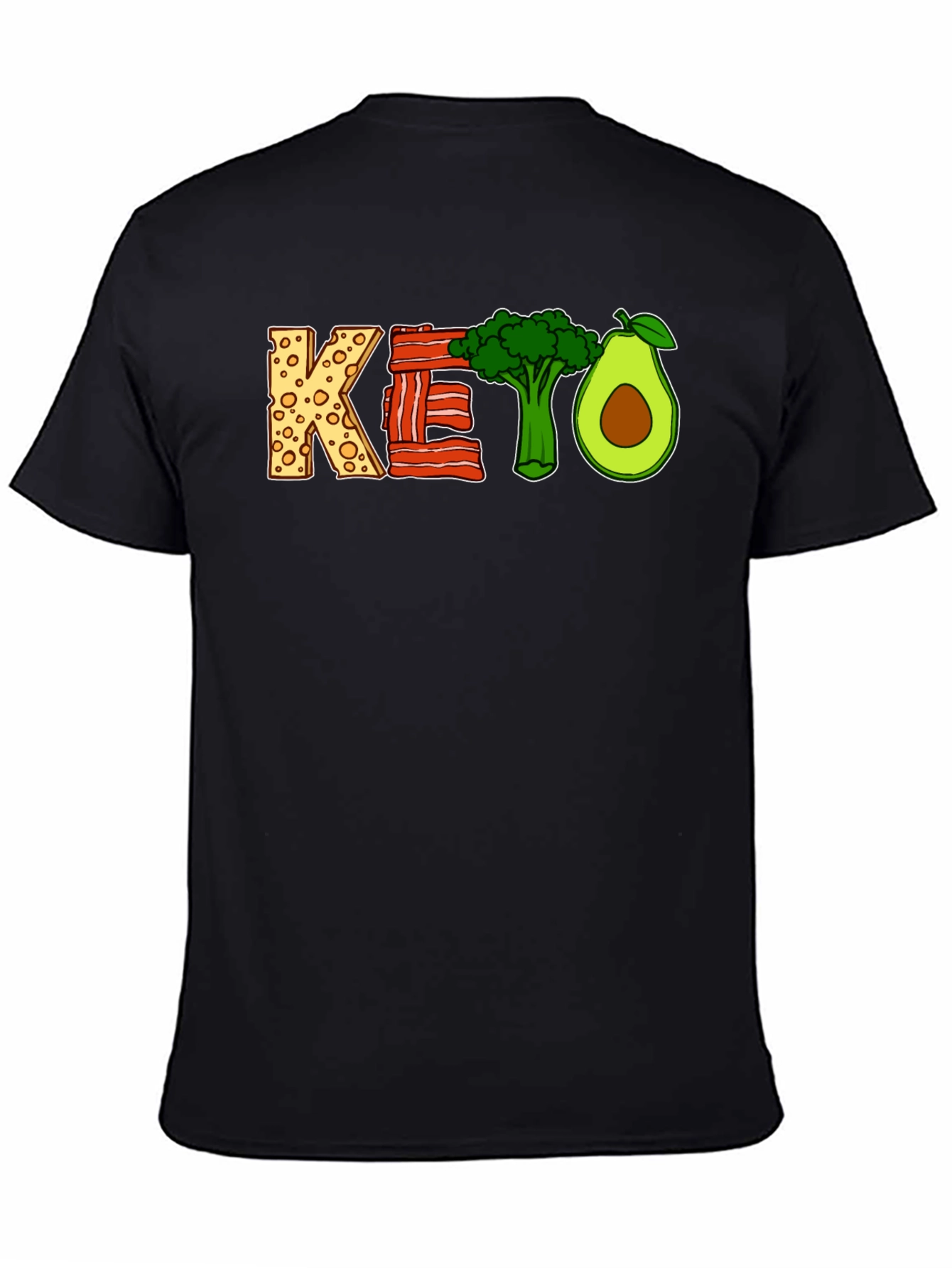 Keto Diet Graphic T-Shirt - Black Short Sleeve