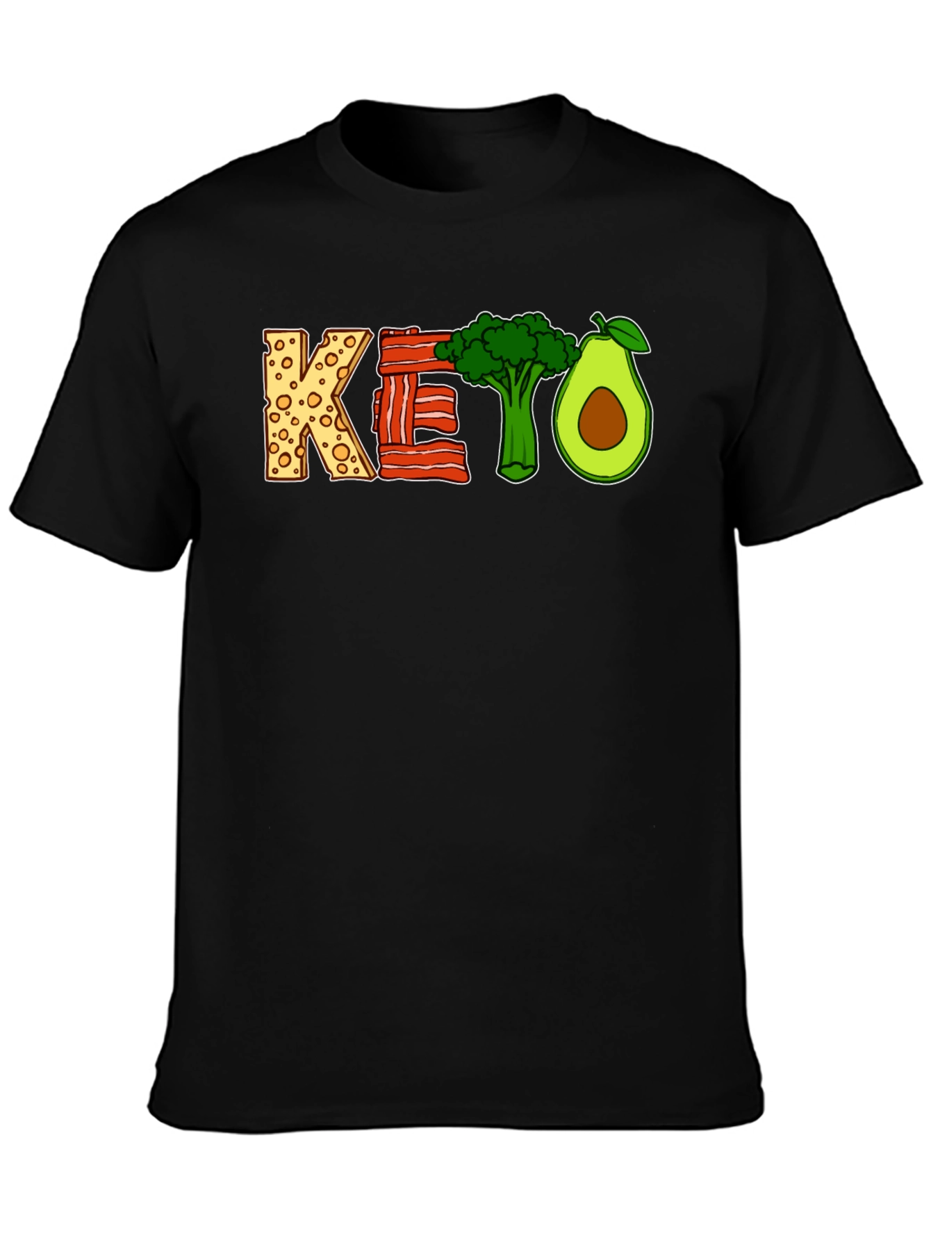 Keto Diet Graphic T-Shirt - Black Short Sleeve