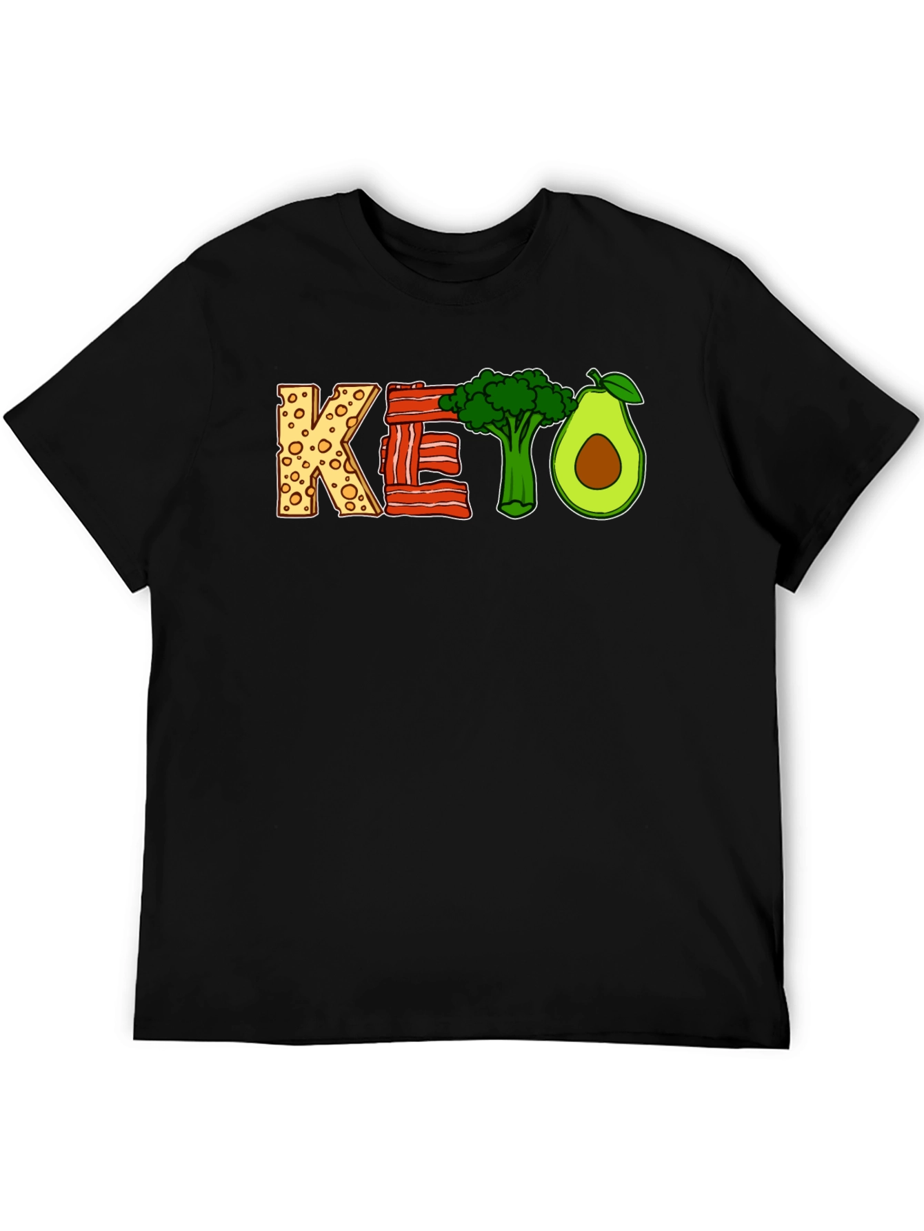Keto Diet Graphic T-Shirt - Black Short Sleeve