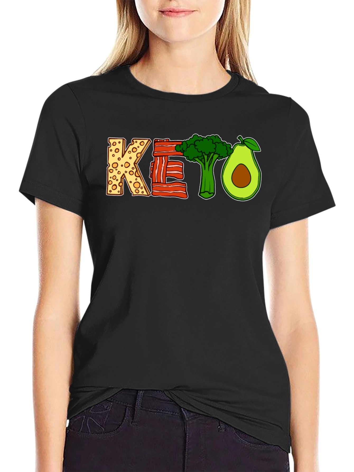 Keto Diet Graphic T-Shirt - Black Short Sleeve