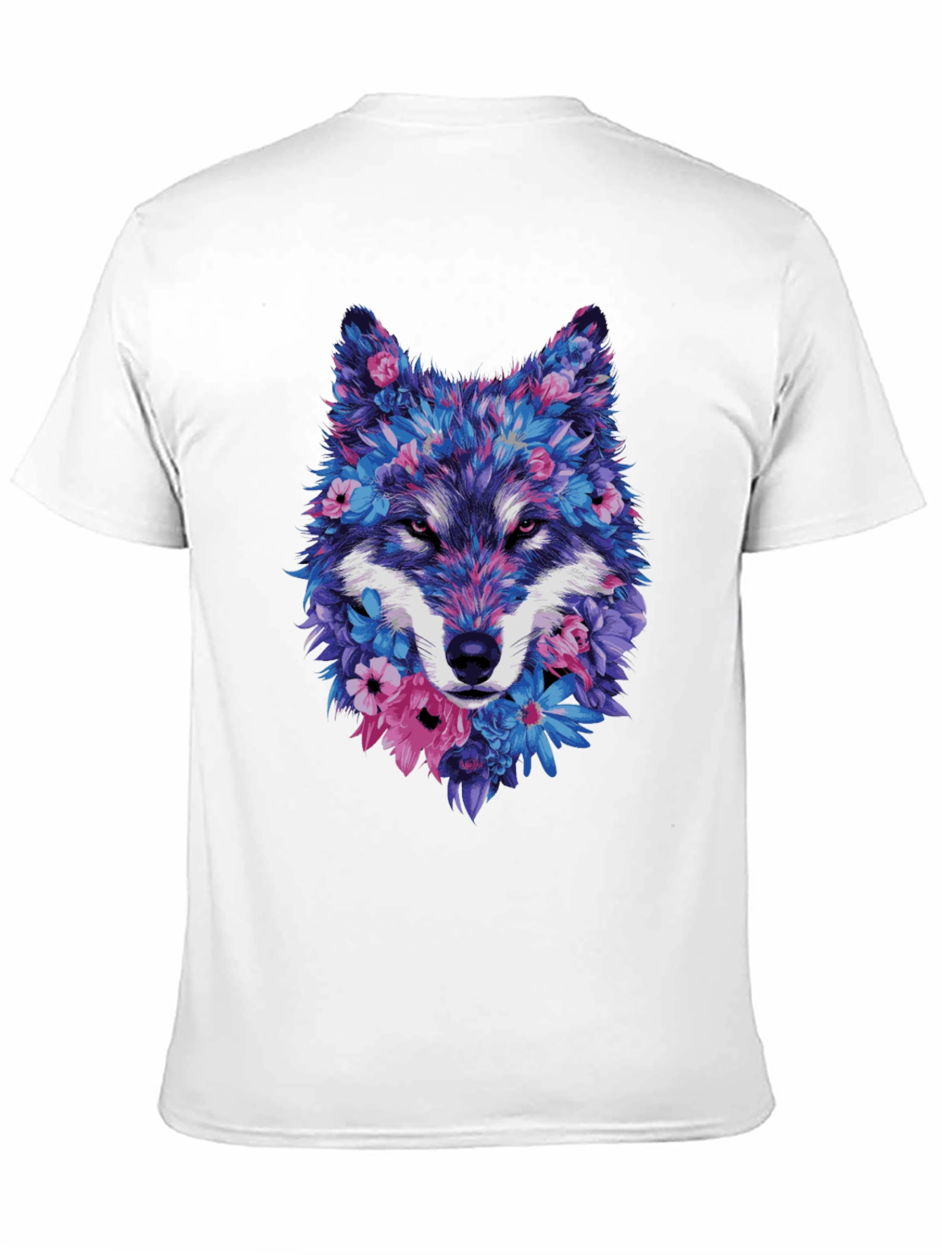 Floral Wolf Graphic Tee - Unique Design