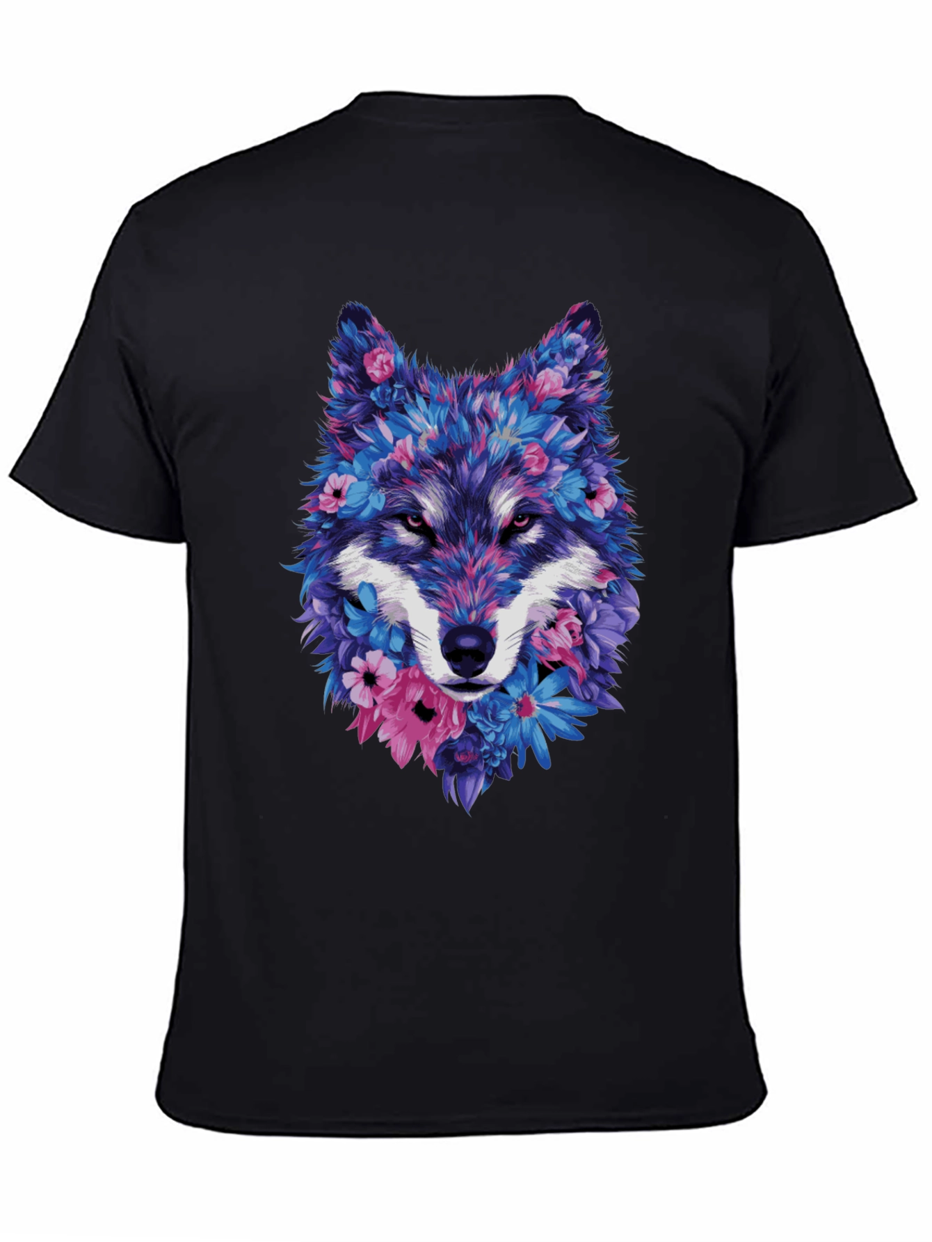 Floral Wolf Graphic Tee - Unique Design