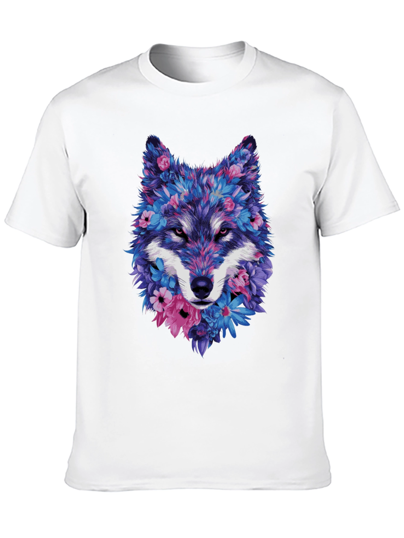 Floral Wolf Graphic Tee - Unique Design