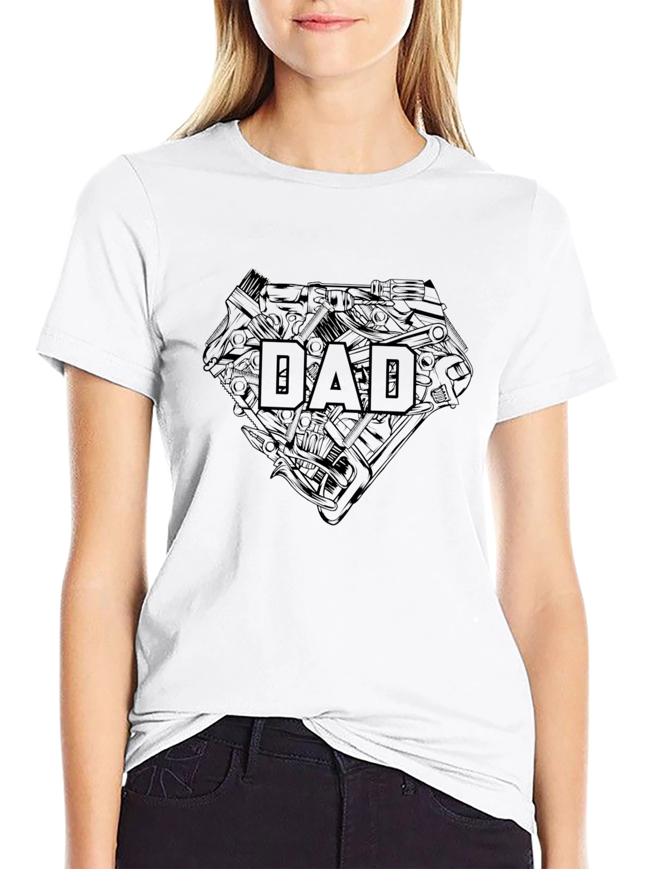 DAD Superhero Black T-Shirt - Fathers Day Gift