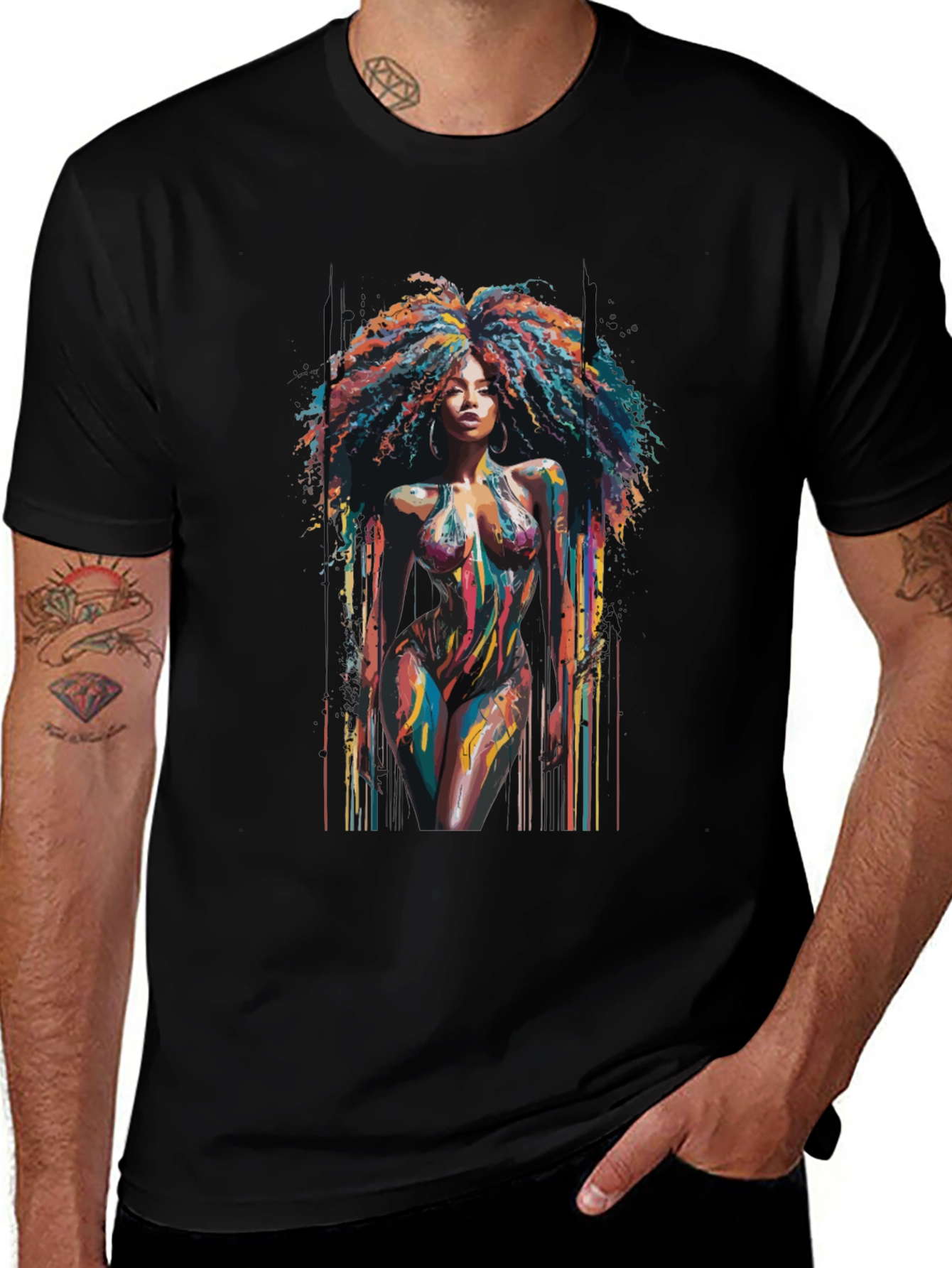 Colorful Afro Art T-Shirt
