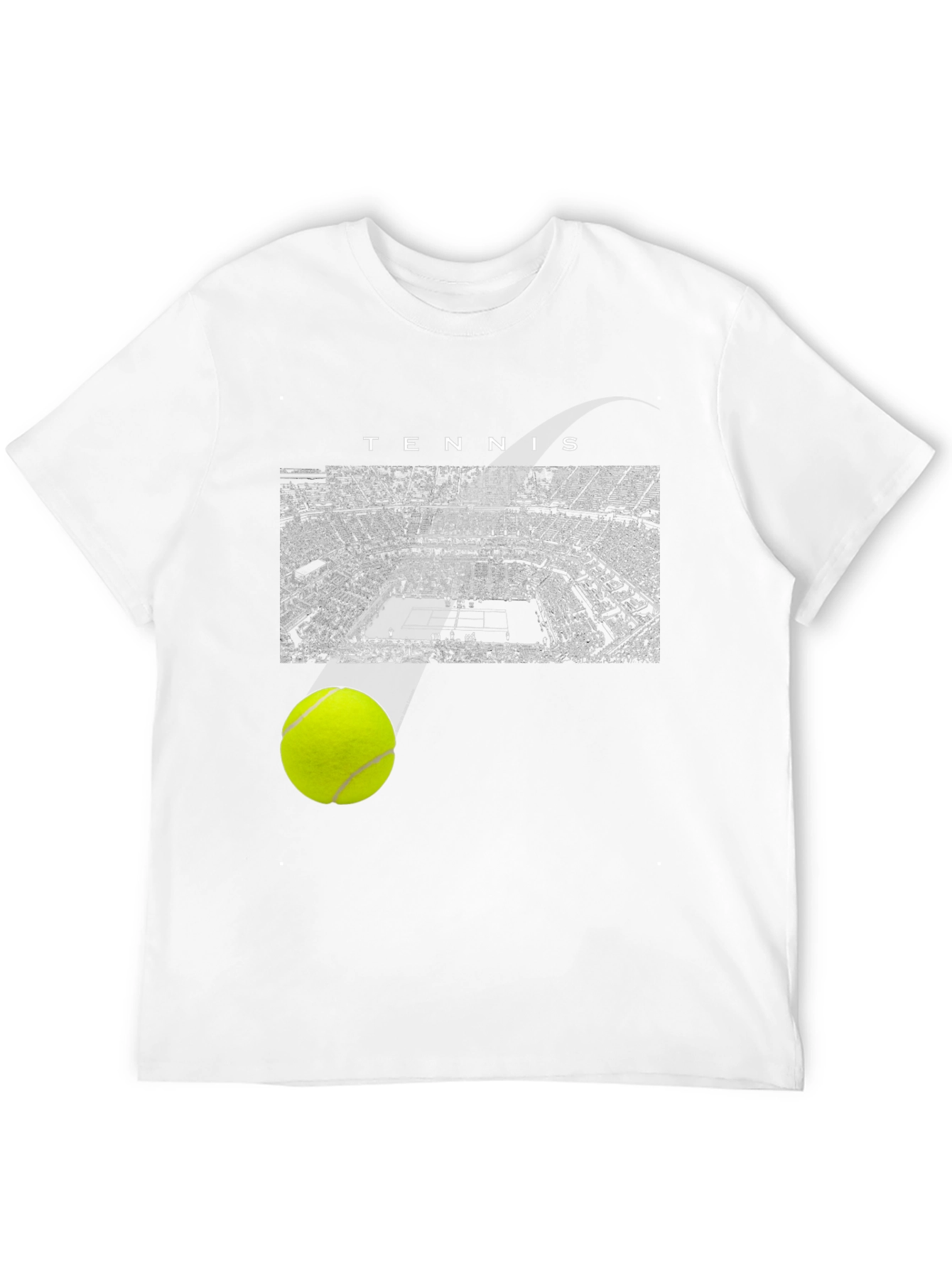Tennis Court Graphic Tee - Sporty Black T-Shirt