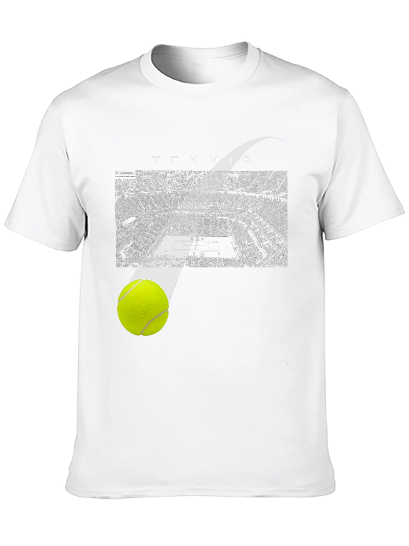 Tennis Court Graphic Tee - Sporty Black T-Shirt