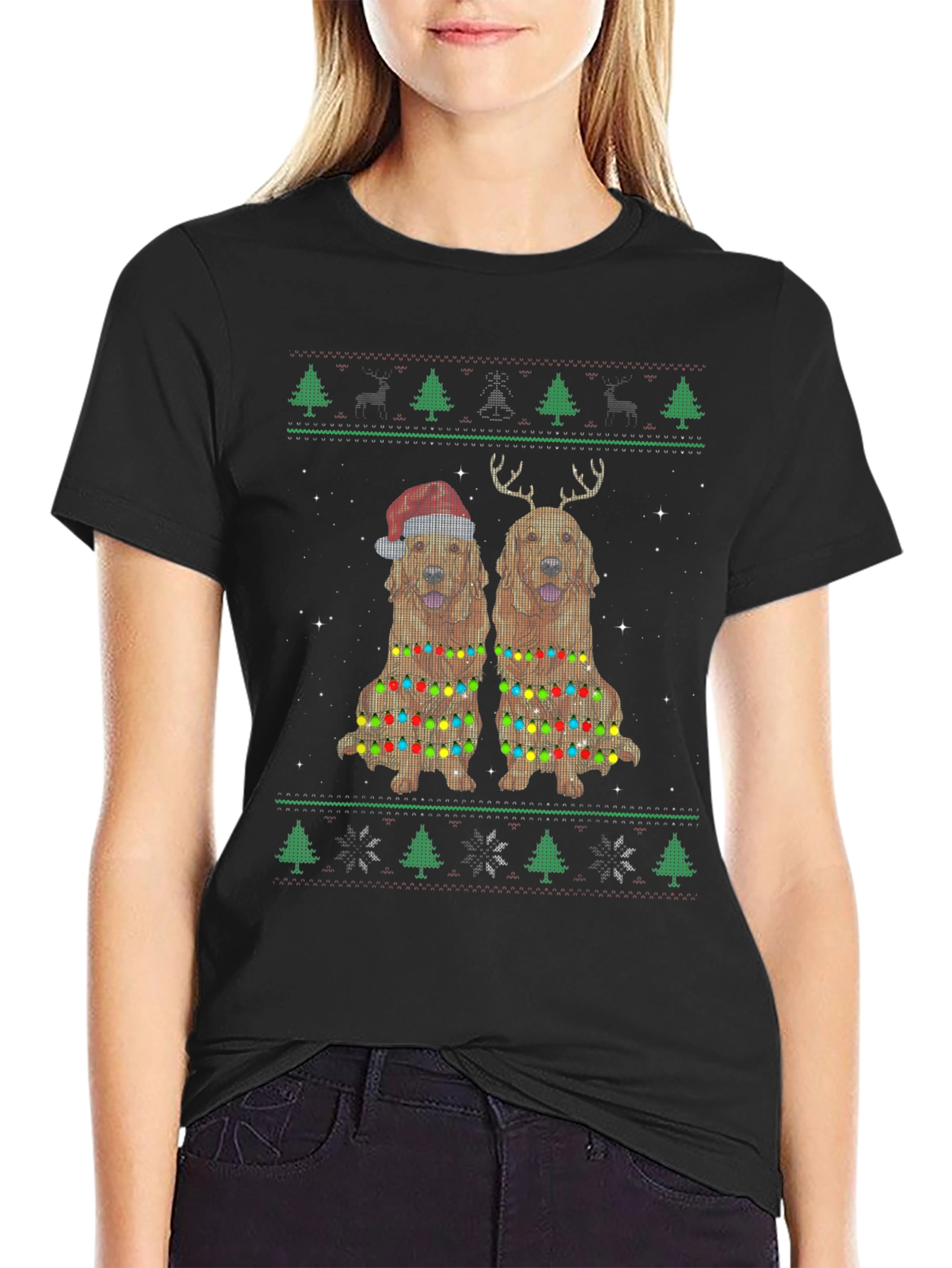 Golden Retriever Christmas Ugly Sweater T-Shirt
