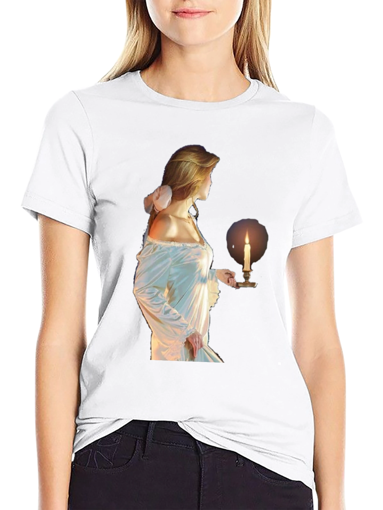 Ethereal Maiden Graphic Tee - Black Cotton Blend