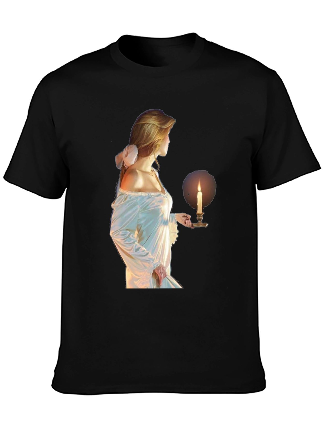 Ethereal Maiden Graphic Tee - Black Cotton Blend