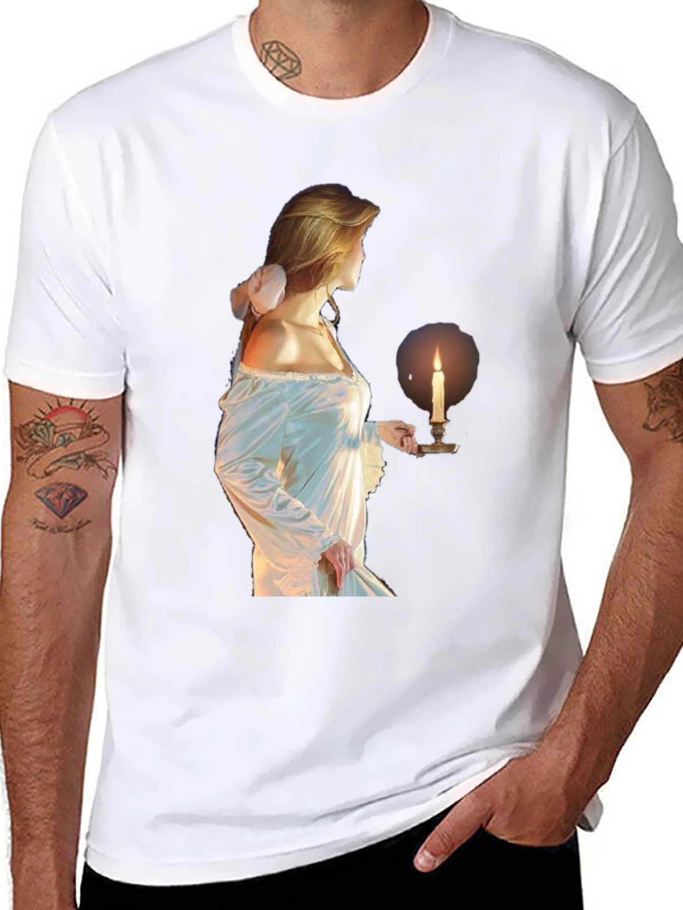 Ethereal Maiden Graphic Tee - Black Cotton Blend