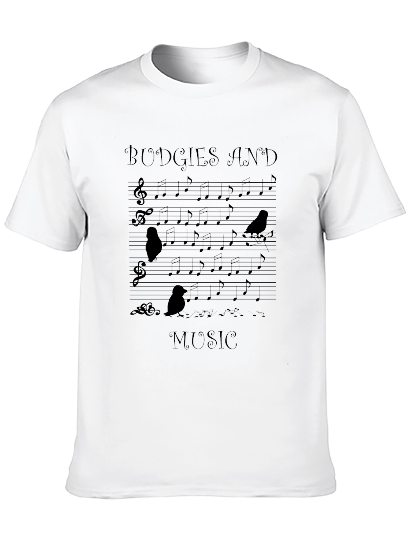 Budgies and Music Graphic T-Shirt - Unisex Tee
