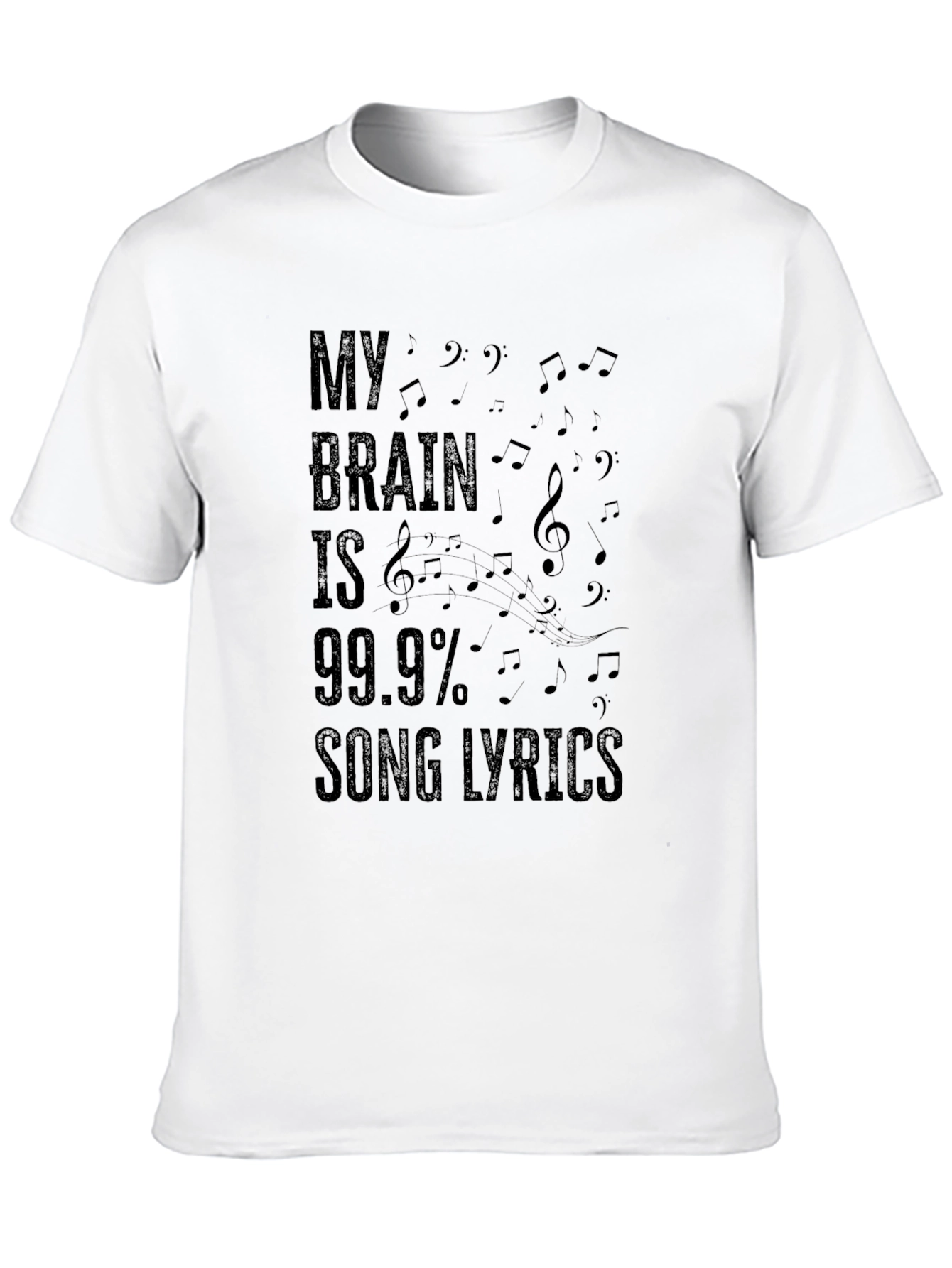 My Brain is 99.9% Song Lyrics Black T-Shirt