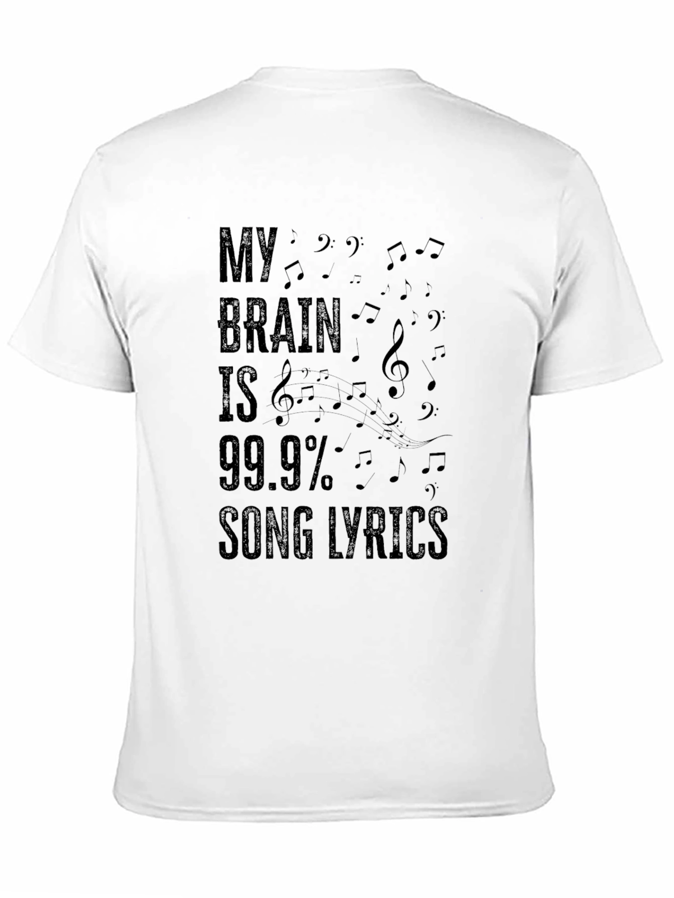 My Brain is 99.9% Song Lyrics Black T-Shirt