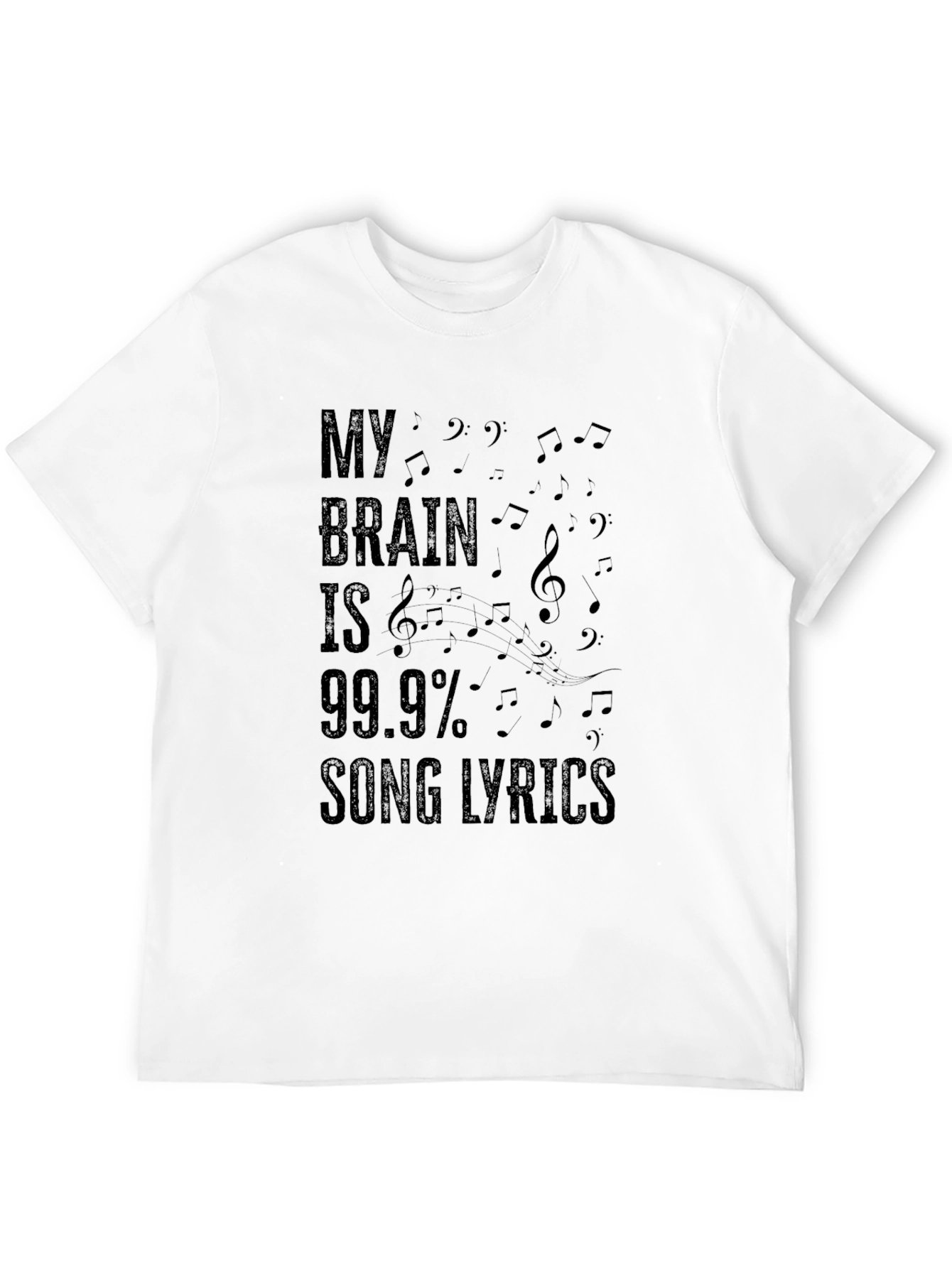 My Brain is 99.9% Song Lyrics Black T-Shirt